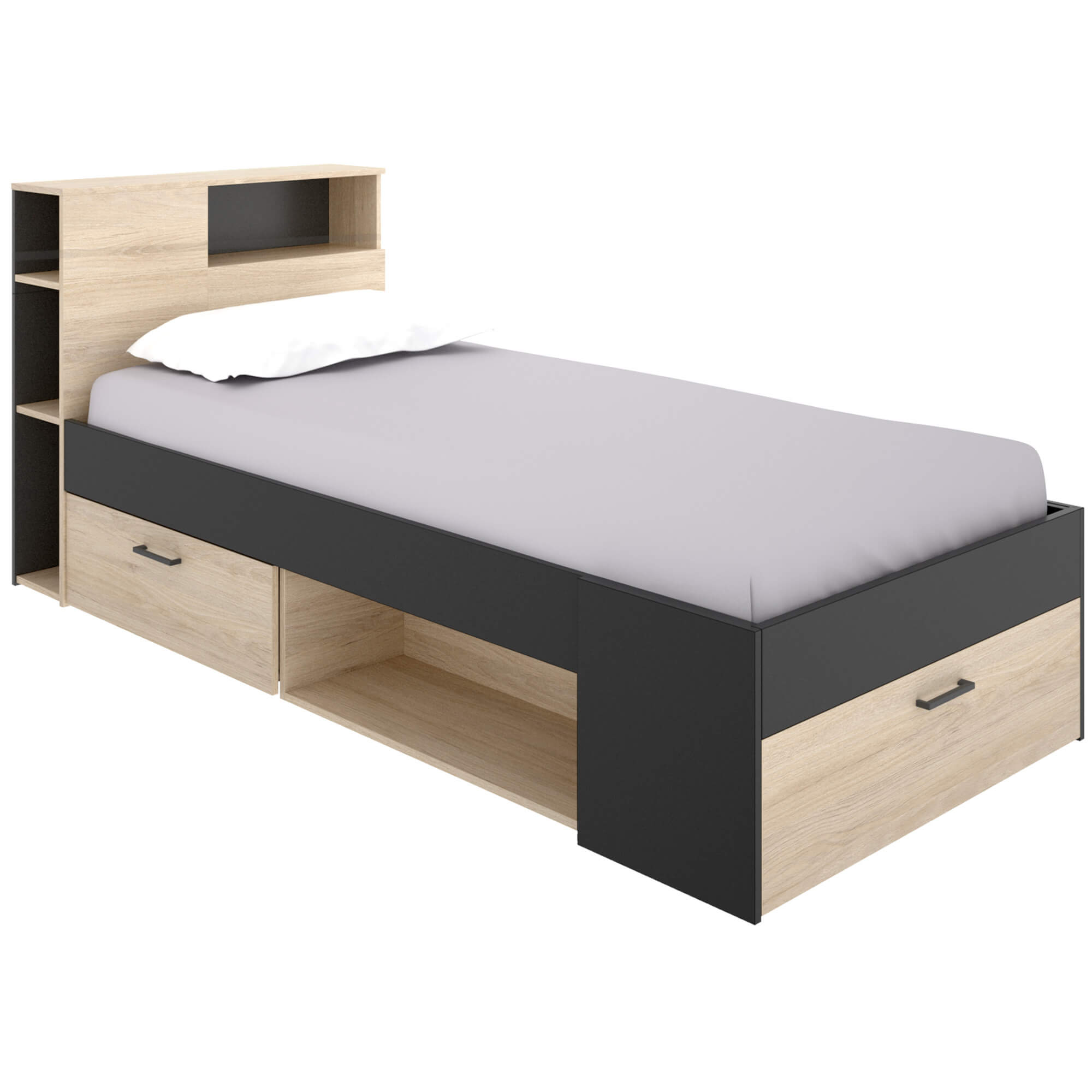Pack-cama-de-solteiro-COLOMBO---colchao-SPRING-ROLLER---Natura-e-antracite