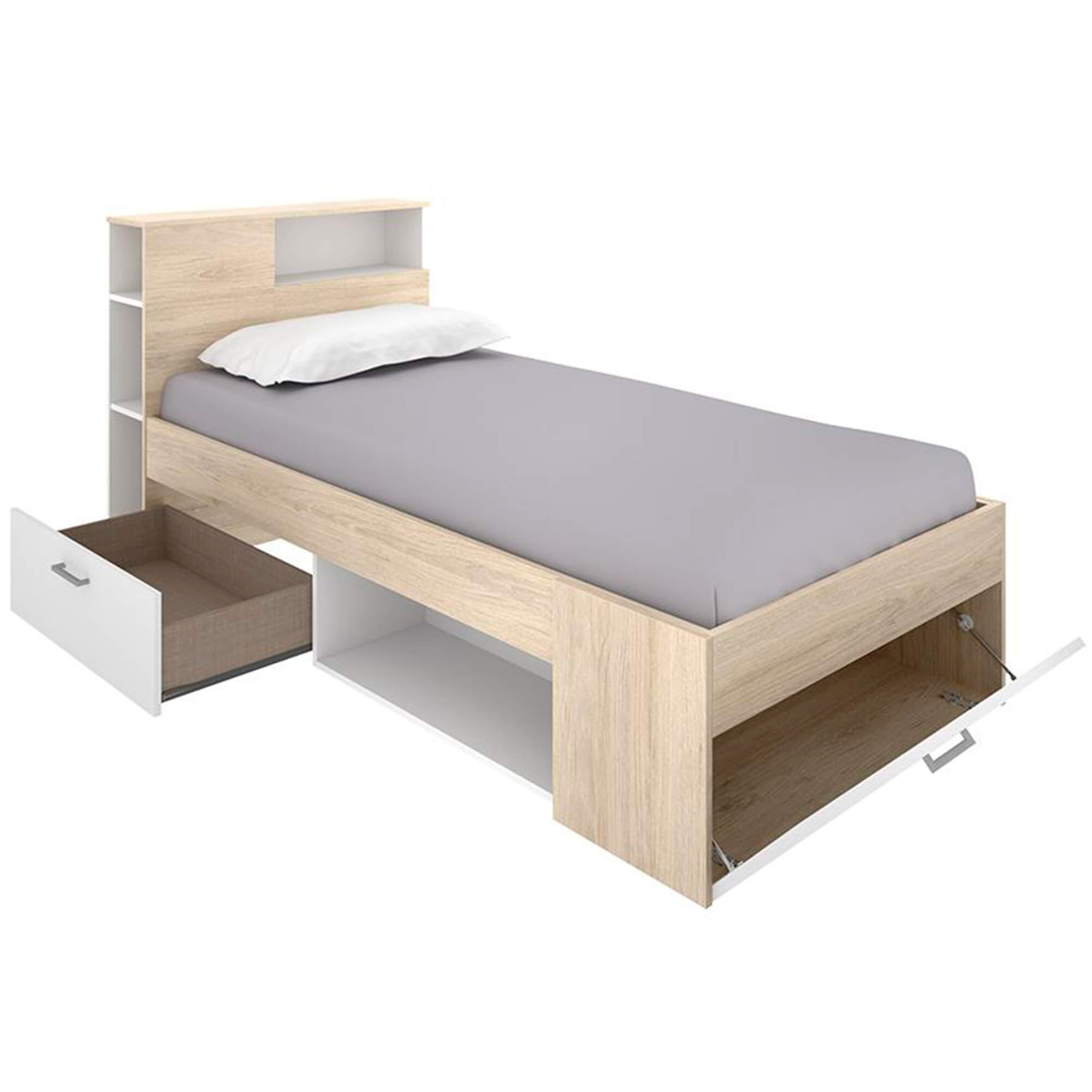 Pack-cama-de-solteiro-COLOMBO---colchao-SPRING-ROLLER---Branco-e-natura