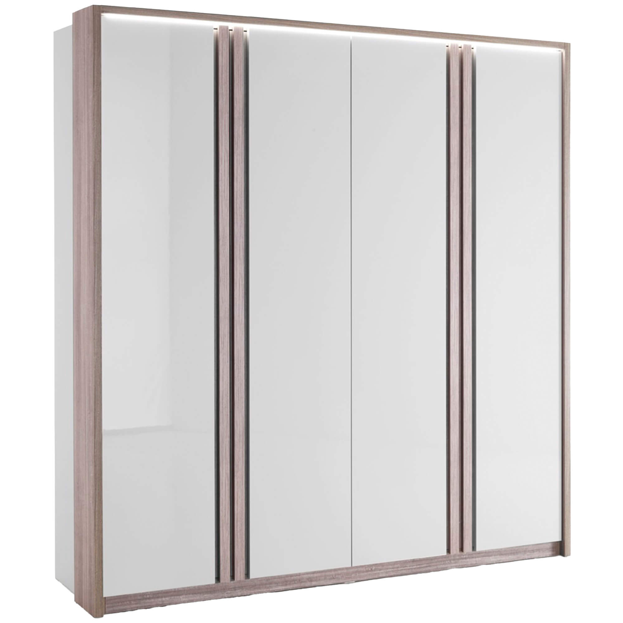 Pack-quarto-de-casal-PESARO-com-LED-Cinza-Brilho-e-Carvalho-Cinza---160x200cm