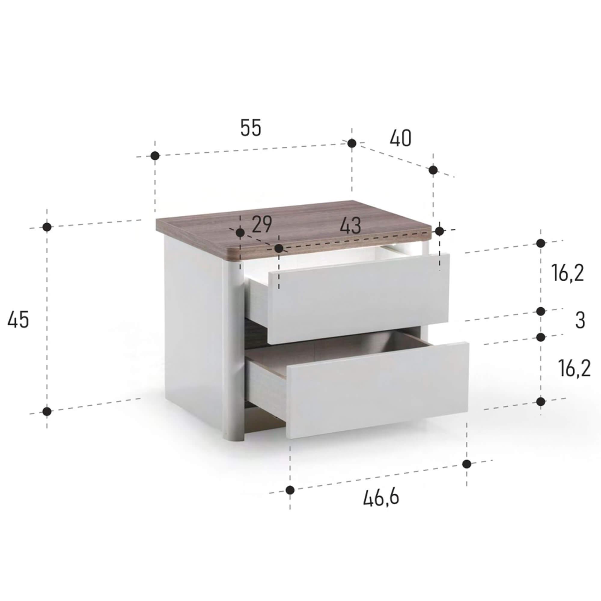 Pack-quarto-de-casal-PESARO-com-LED-Cinza-Brilho-e-Carvalho-Cinza---160x200cm