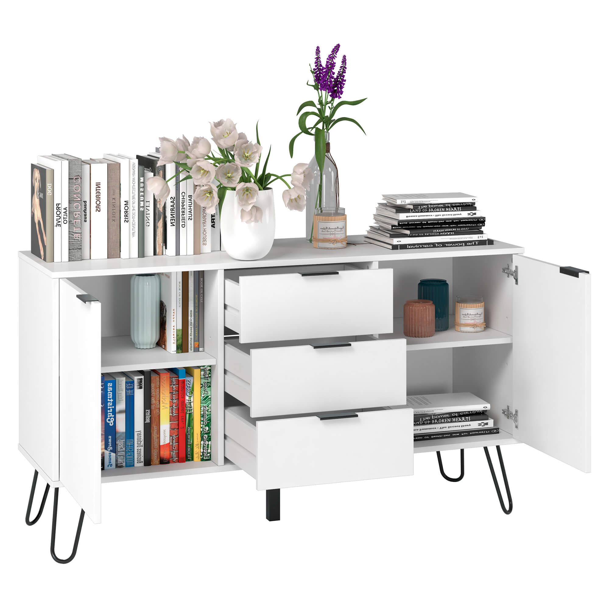 362519---Aparador-CASSIE-com-2-portas-e-3-gavetas---Branco-e-Preto