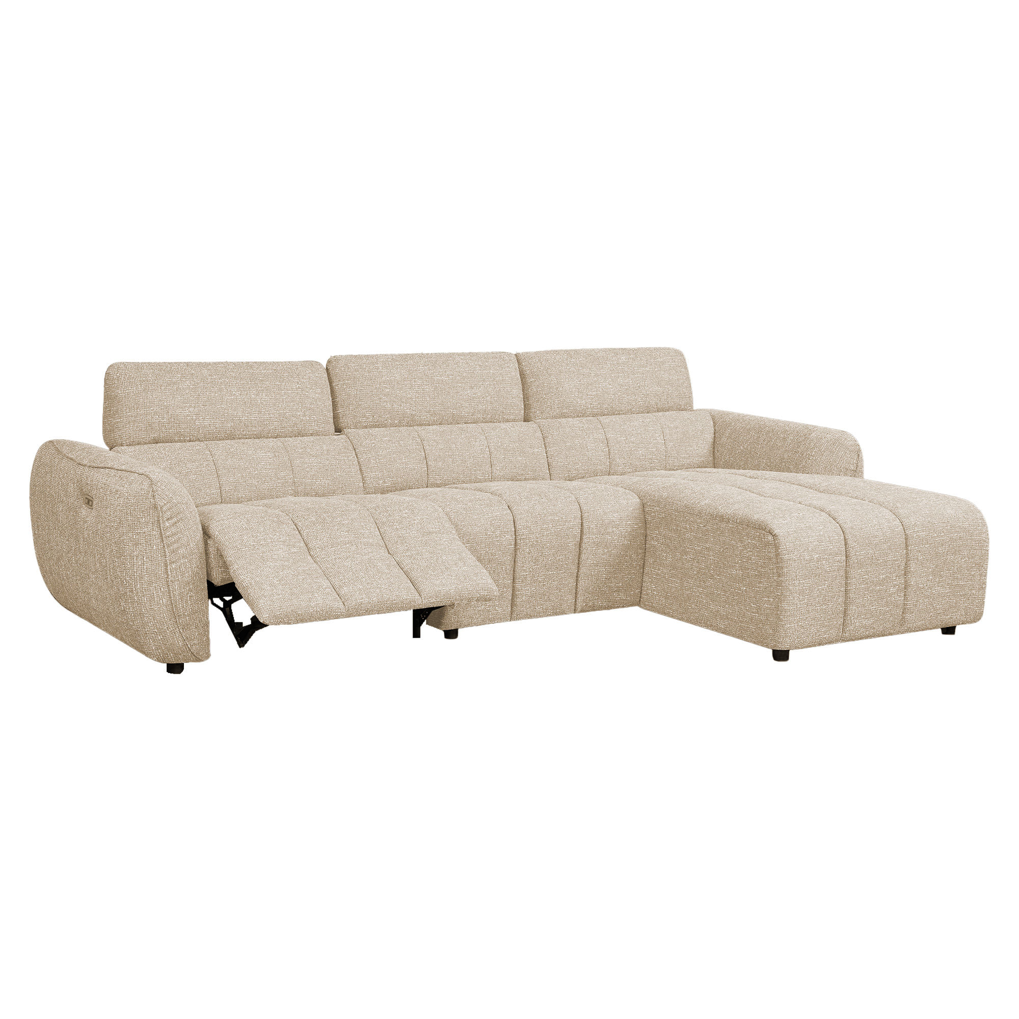 Sofa-chaise-longue-ASPEN-relax-eletrico-Bege-Claro---DireitaSofa-chaise-longue-ASPEN-relax-eletrico-Bege-Claro---Direita