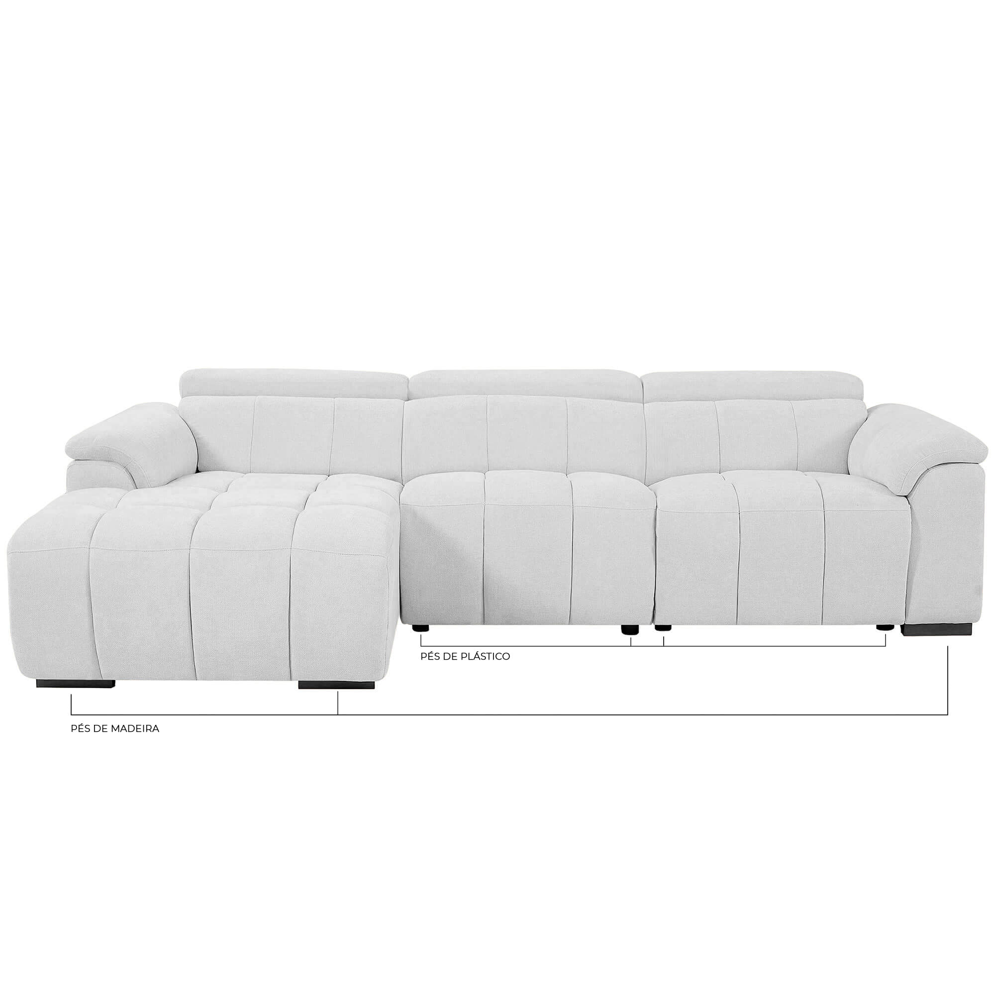 Sofa-chaise-longue-MADAGASCAR-relax-eletrico-Cinzento-Claro---Direita