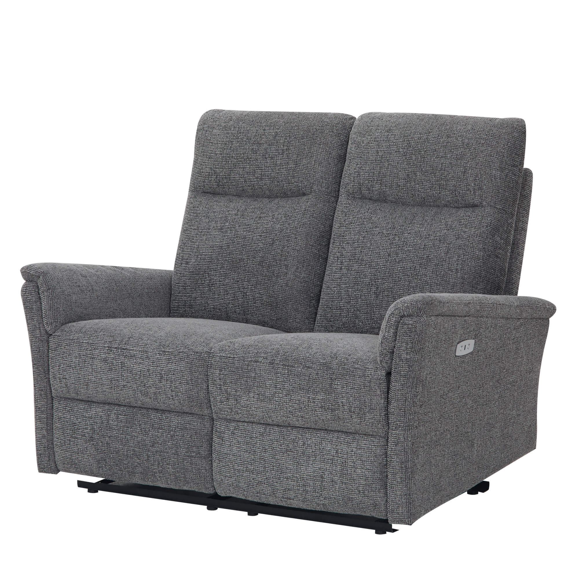 Sofa-2-lugares-NORMANDY-relax-eletrico---Cinzento-Escuro