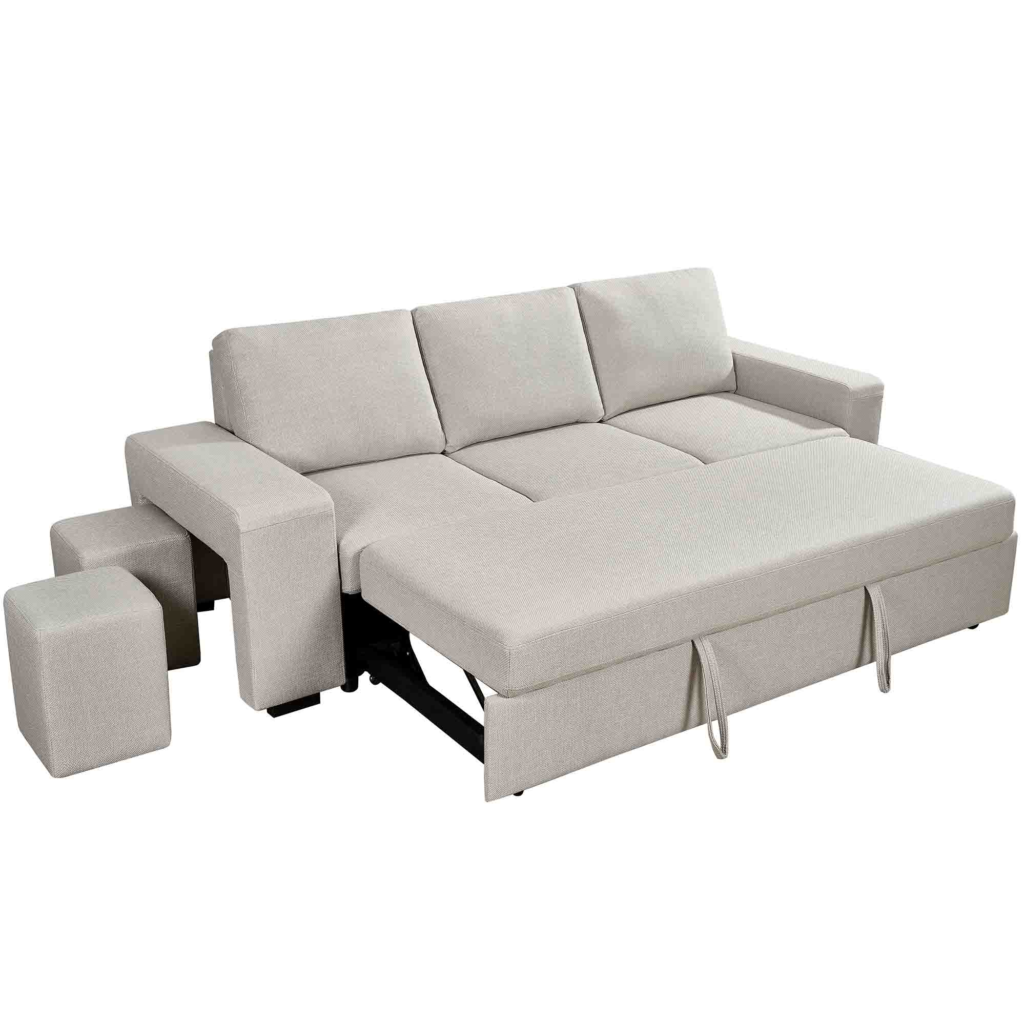 Sofa-3-lugares-SUSAN-II-com-cama-e-puffs----Cinzento-Perola