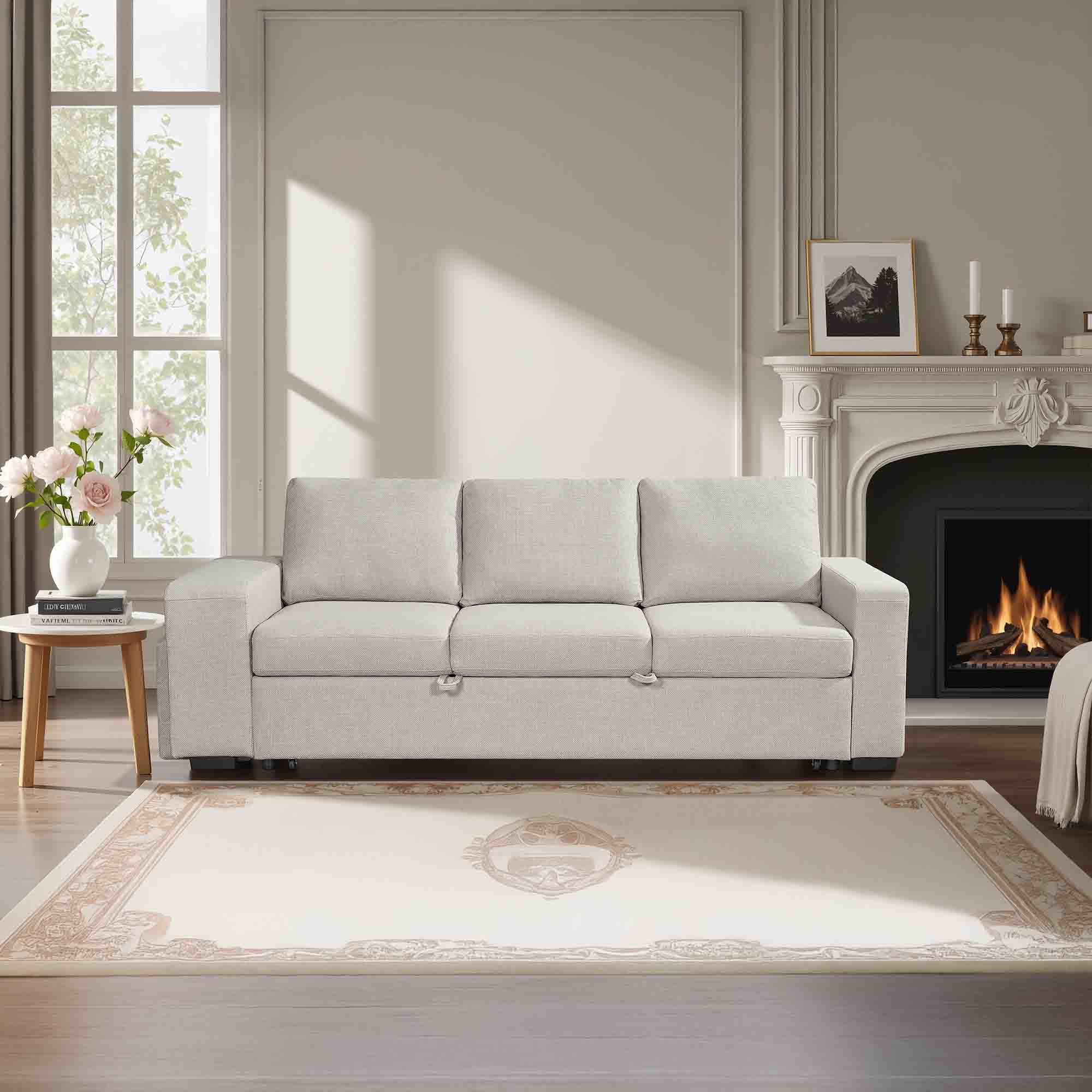 Sofa-3-lugares-SUSAN-II-com-cama-e-puffs----Cinzento-Perola