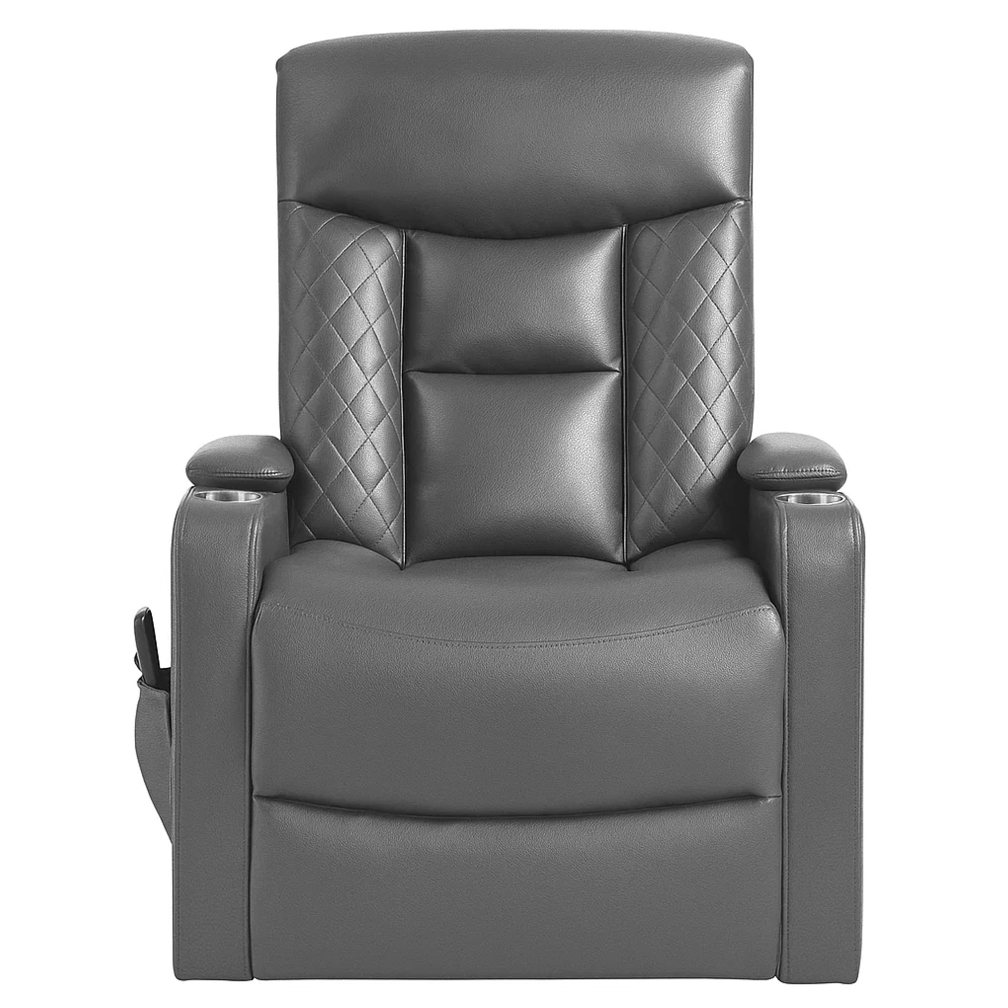 Poltrona-reclinavel-relax-LIFT-II-eletrica-Cinzento-Escuro--Pele-Sintetica-