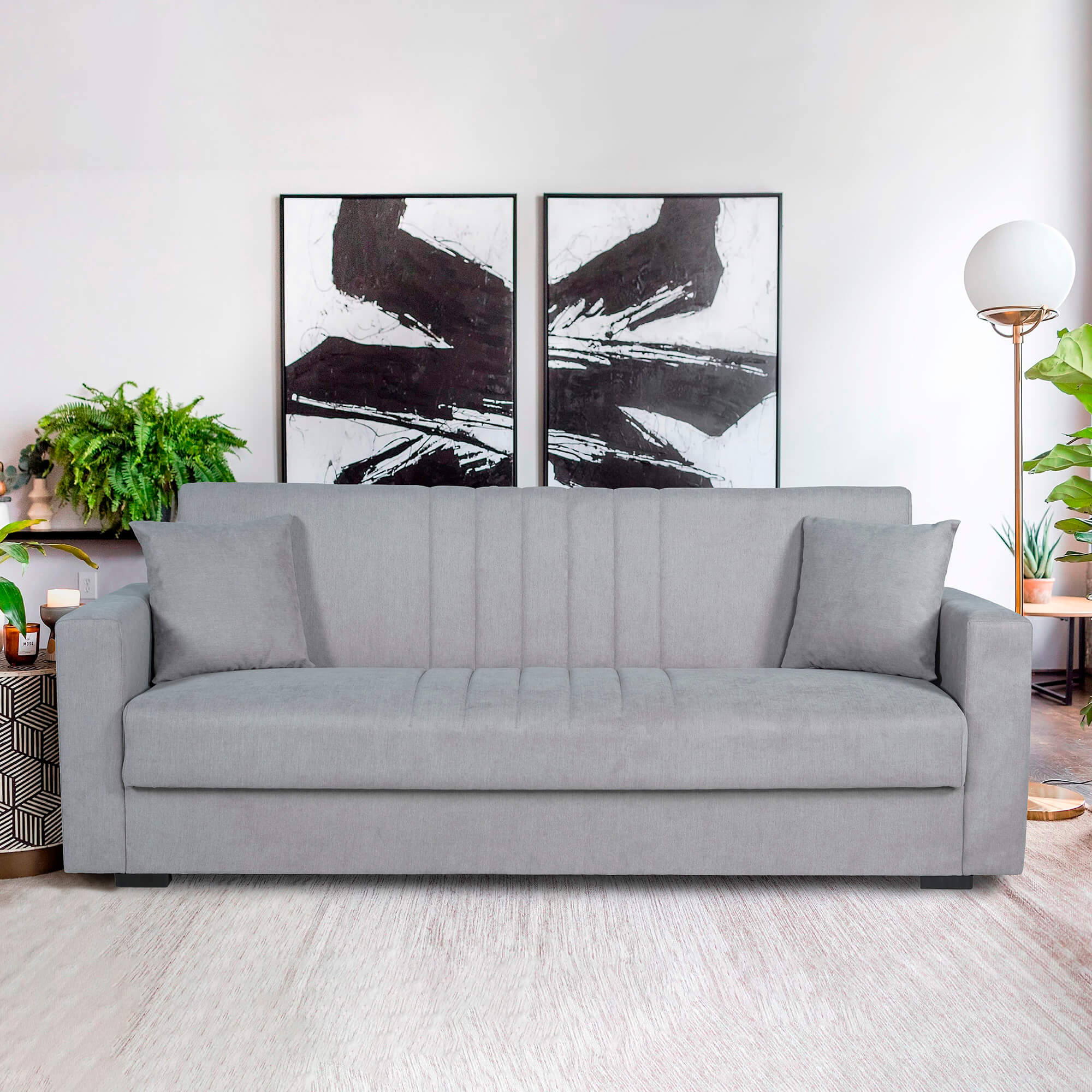 Sofa-cama-TOP-STAR-com-bau---Cinzento