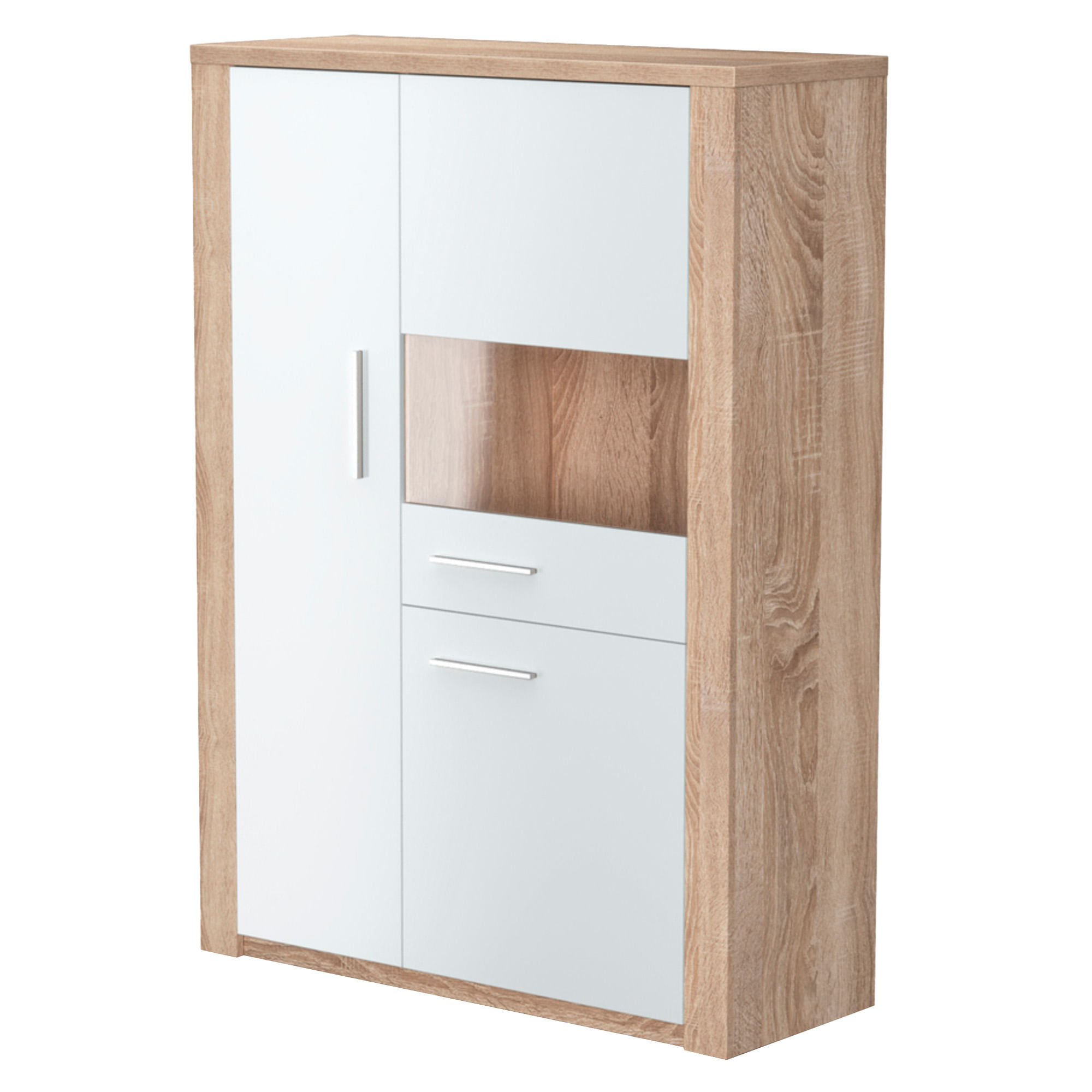 Elemento-bar-PARIS-com-3-portas-Carvalho-Natura-e-Branco
