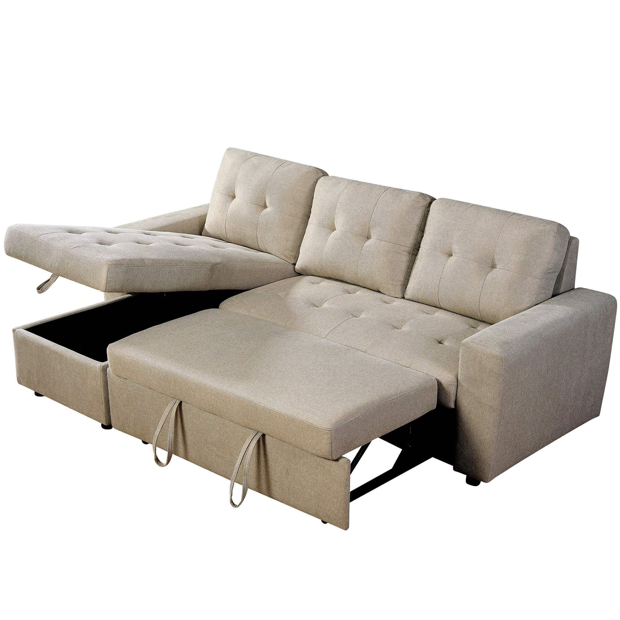 Sofa-chaise-longue-reversivel-FABIANA-II-com-cama-e-bau---Bege