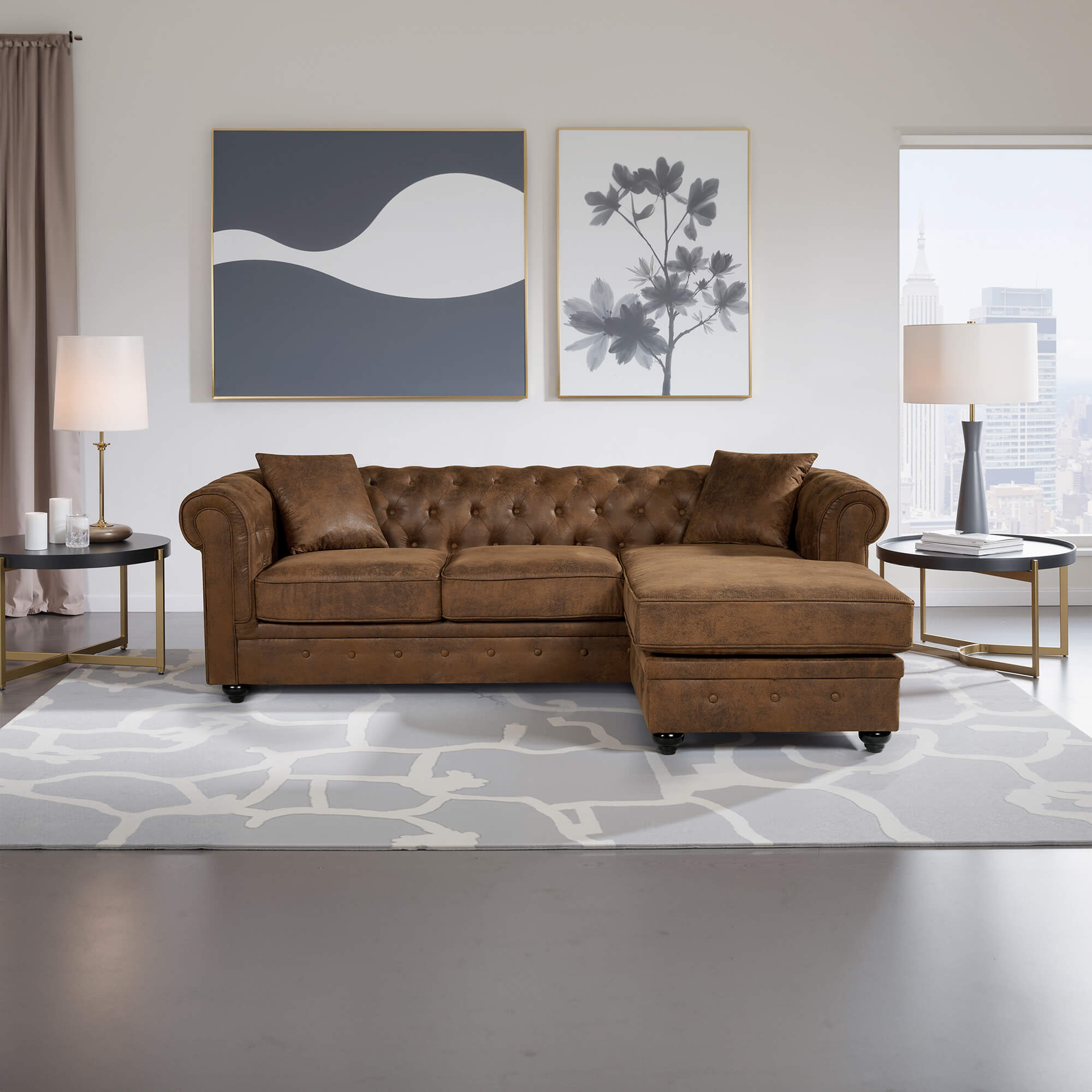 Sofa-chaise-longue-reversivel-CHESTER-Castanho-Vintage---Reversivel