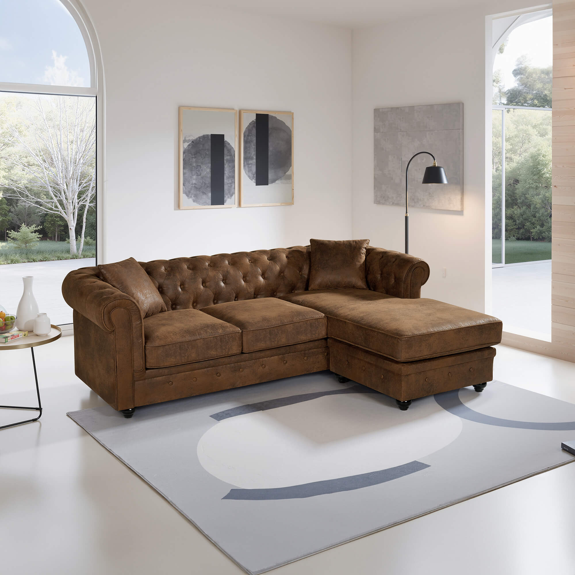 Sofa-chaise-longue-reversivel-CHESTER-Castanho-Vintage---Reversivel