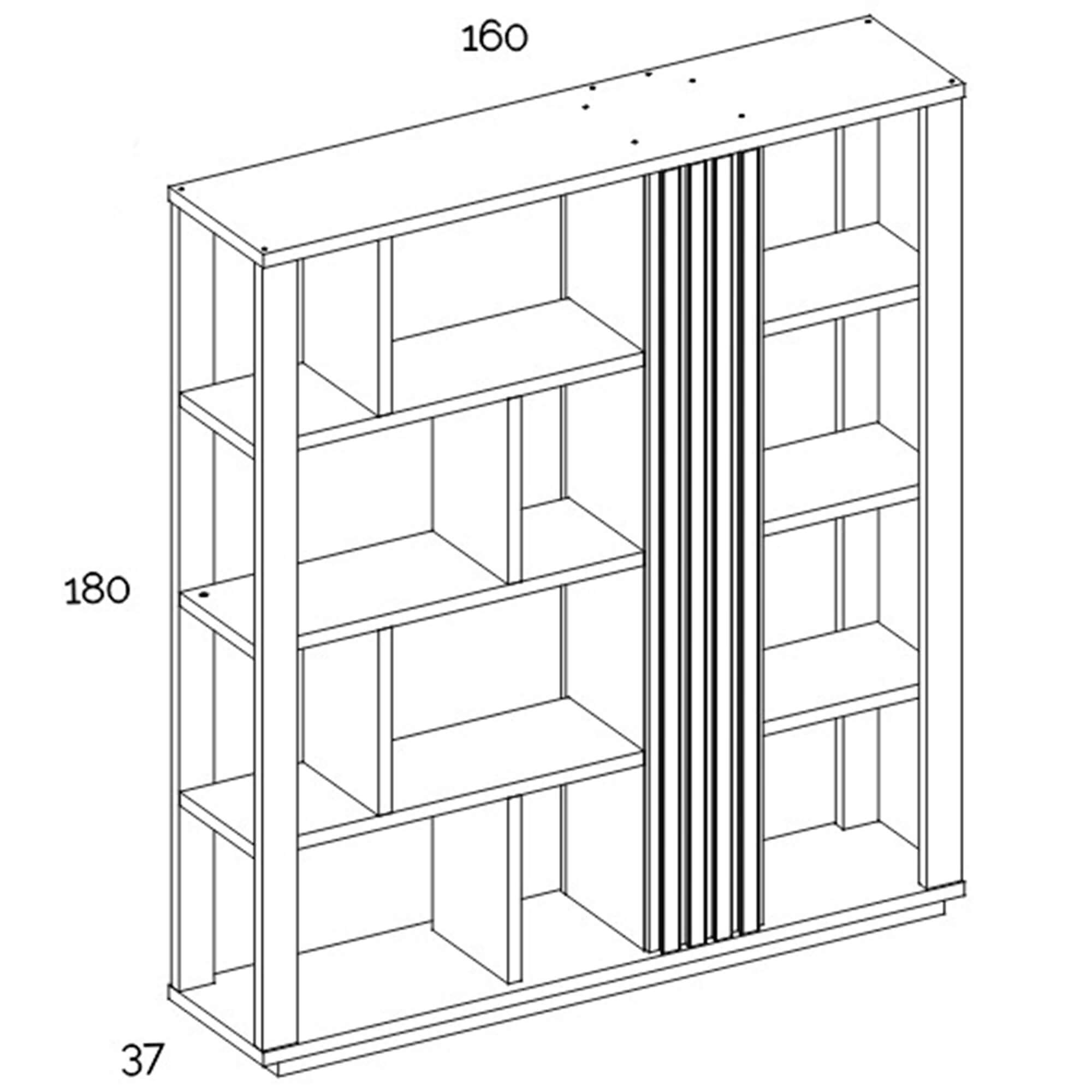 Estante-PESARO-com-1-porta-Cinzento-Brilho-e-Carvalho-Cinza