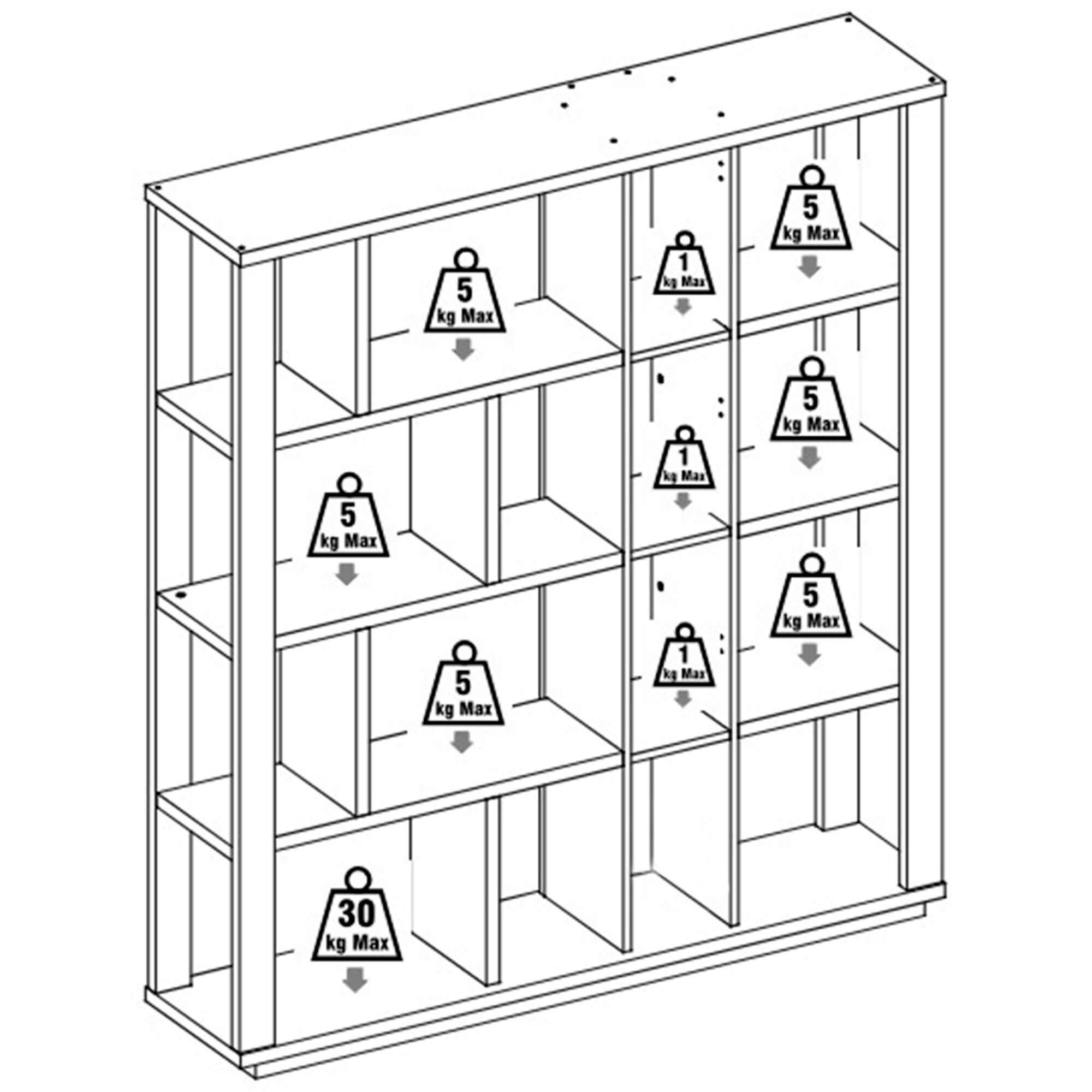 Estante-PESARO-com-1-porta-Cinzento-Brilho-e-Carvalho-Cinza