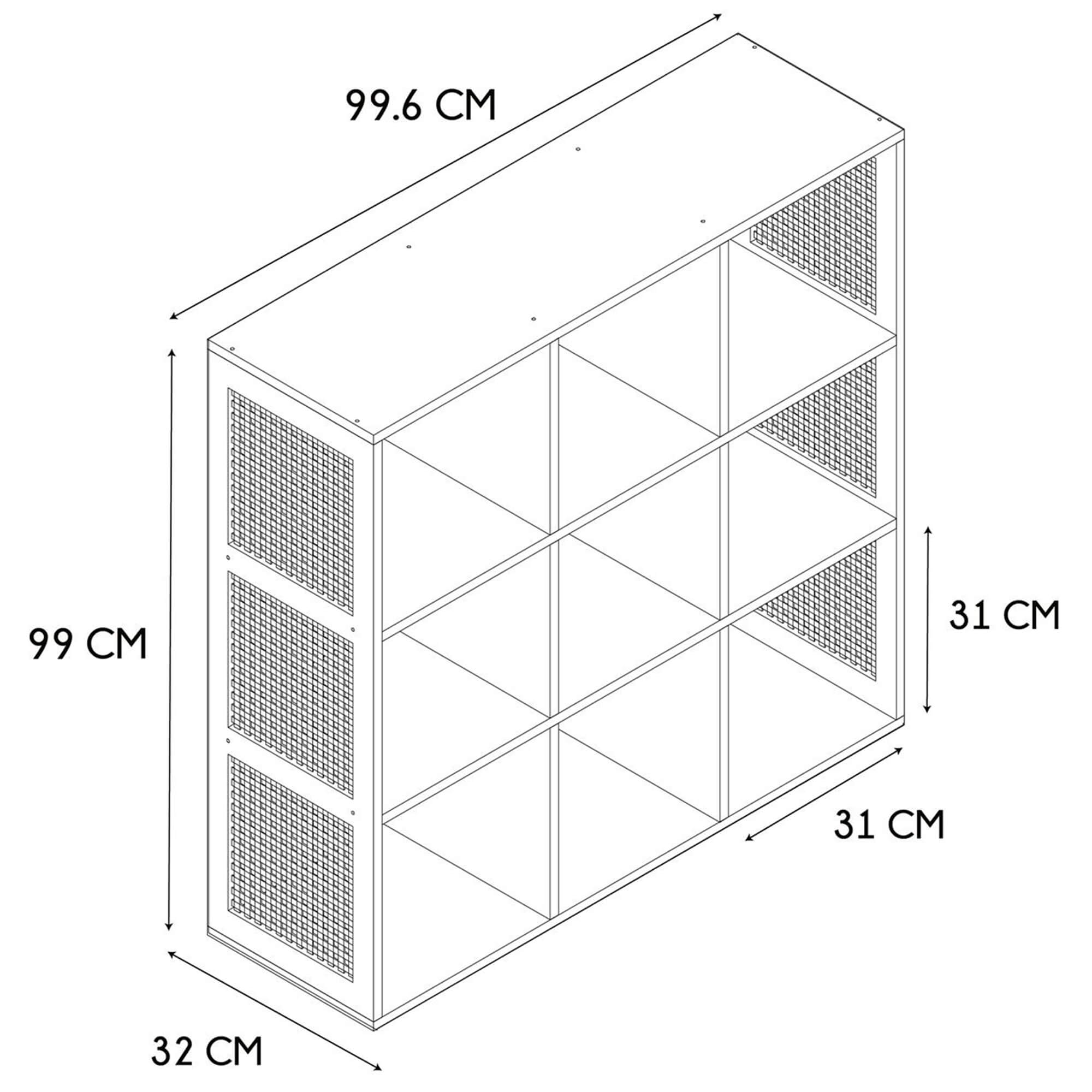 Estante-BALI-com-9-cubos-Carvalho-e-Rattan