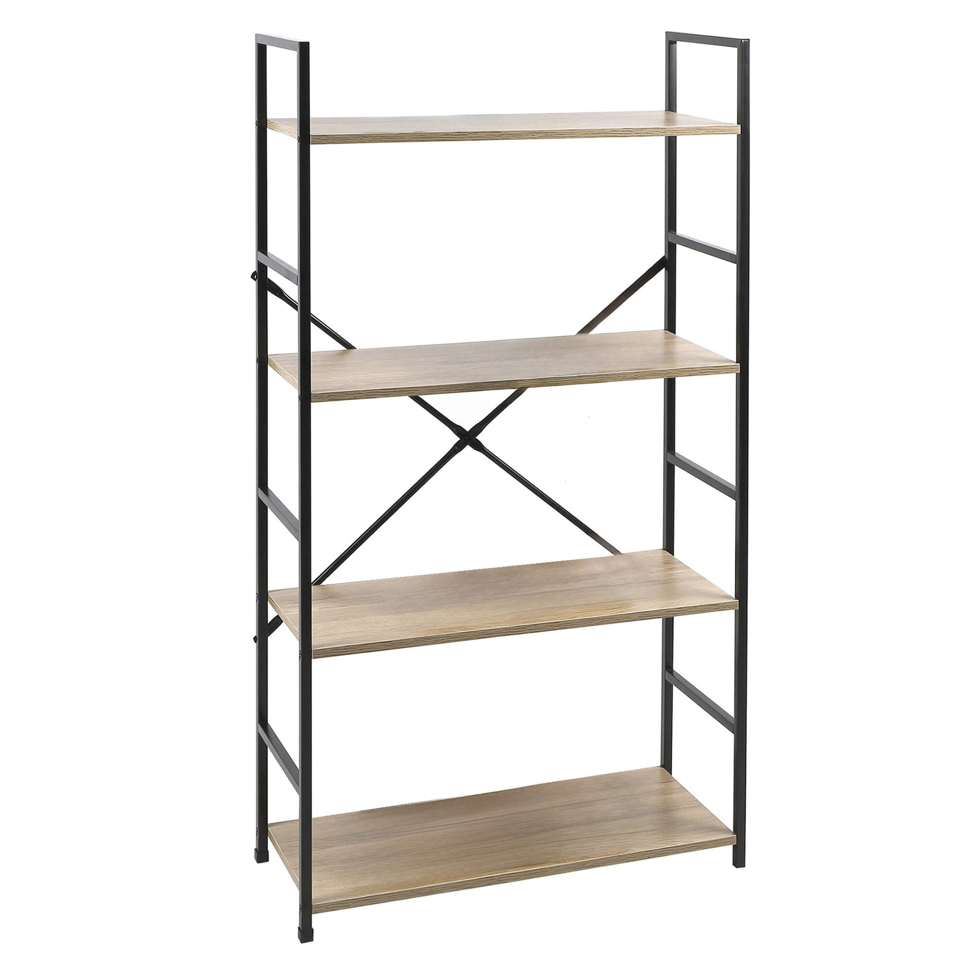 Estante-COLORADO-com-4-prateleiras--585cm--Carvalho-e-Preto