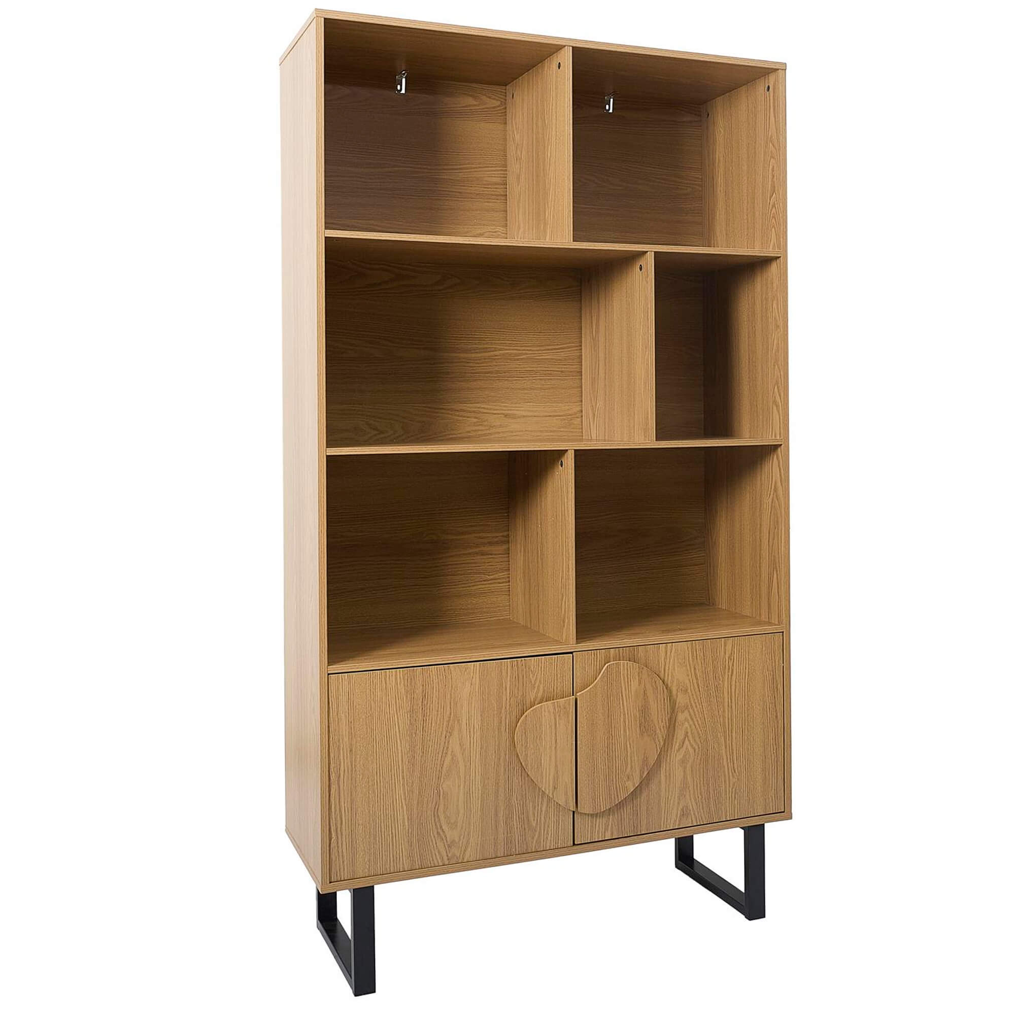 Estante-CALYPSO-com-2-portas-e-3-prateleiras-Carvalho-e-Preto