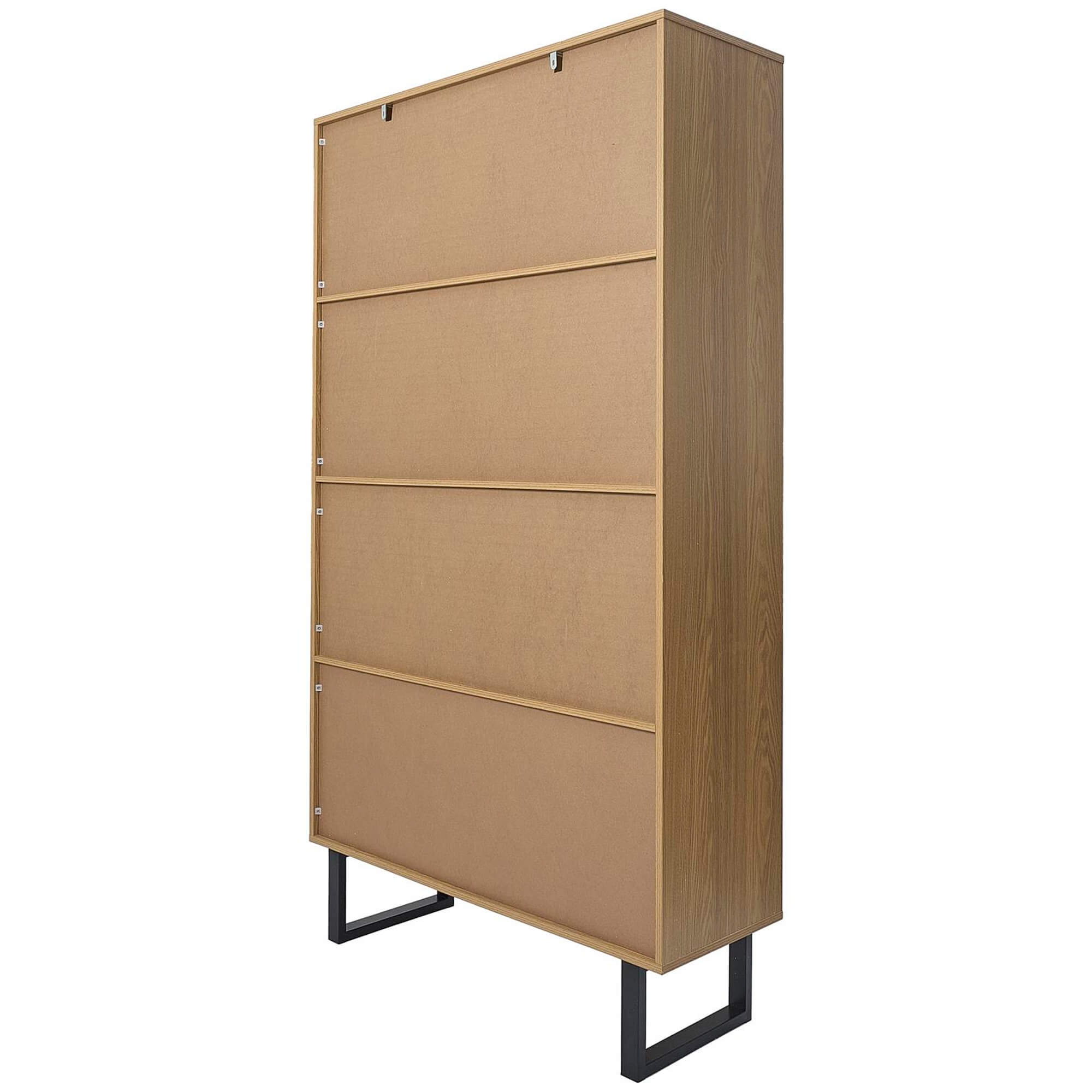 Estante-CALYPSO-com-2-portas-e-3-prateleiras-Carvalho-e-Preto