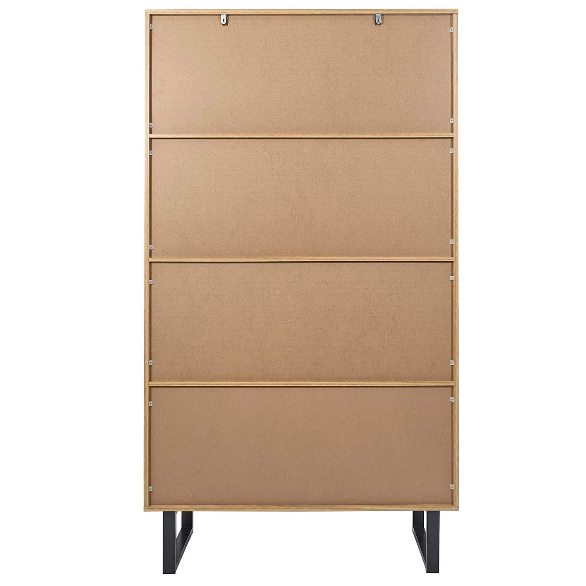 Estante-CALYPSO-com-2-portas-e-3-prateleiras-Carvalho-e-Preto