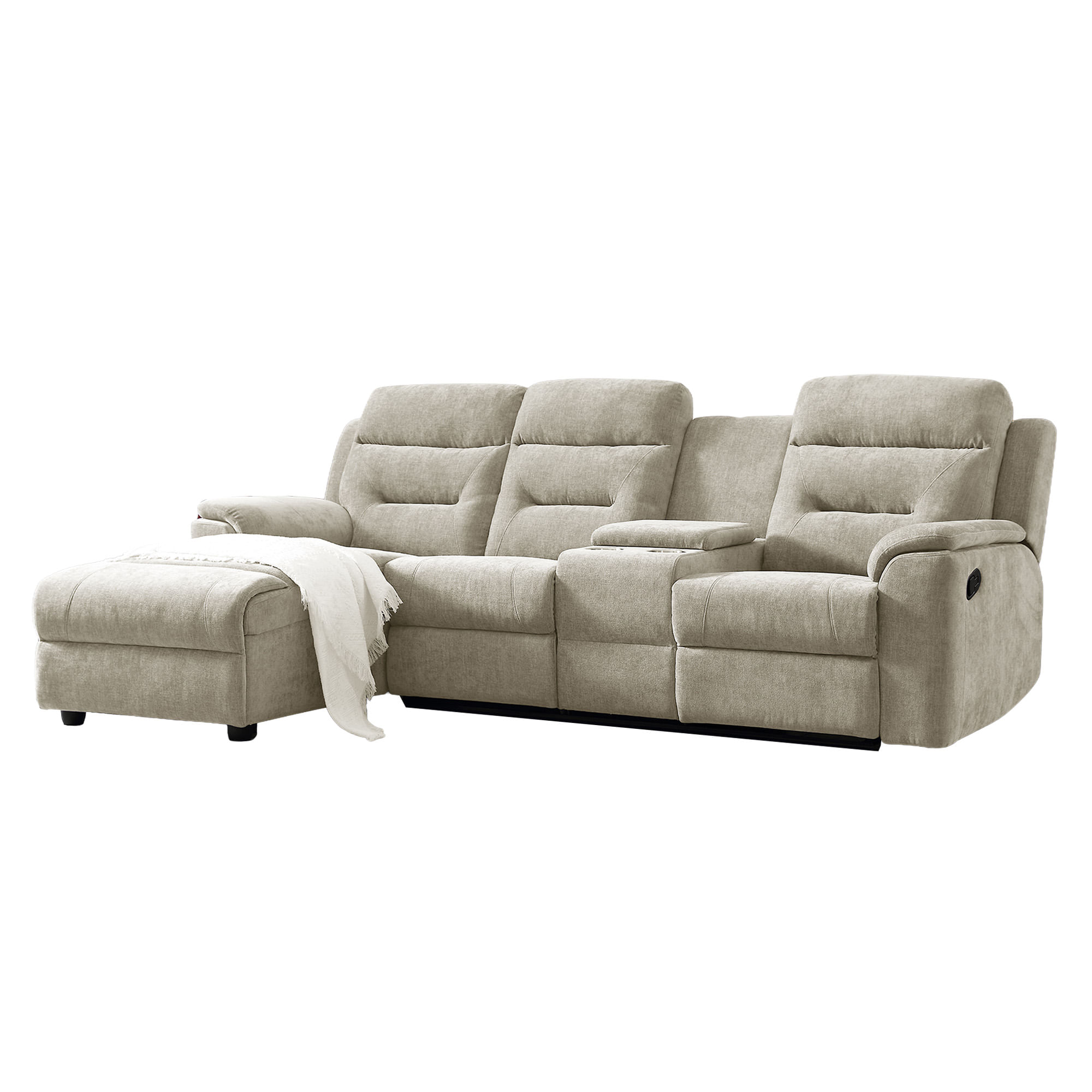 Sofa-chaise-longue-NAMIE-relax-manual-Aveia---Esquerda