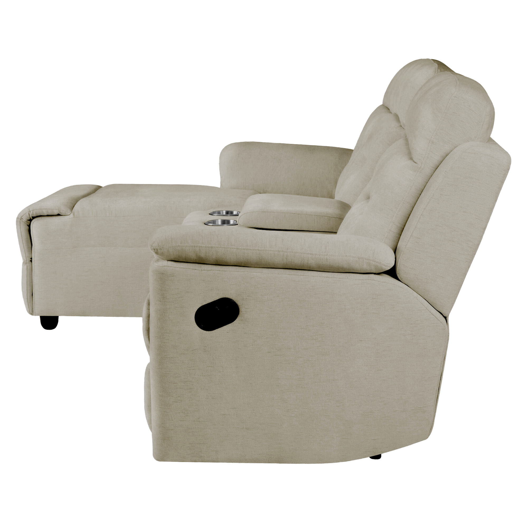 Sofa-chaise-longue-NAMIE-relax-manual-Aveia---Esquerda