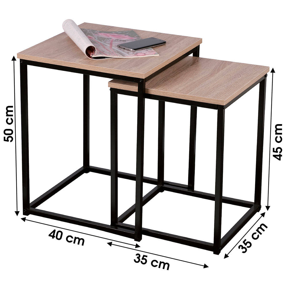 Conjunto-de-2-mesas-de-apoio-COLORADO-Preto-e-Carvalho