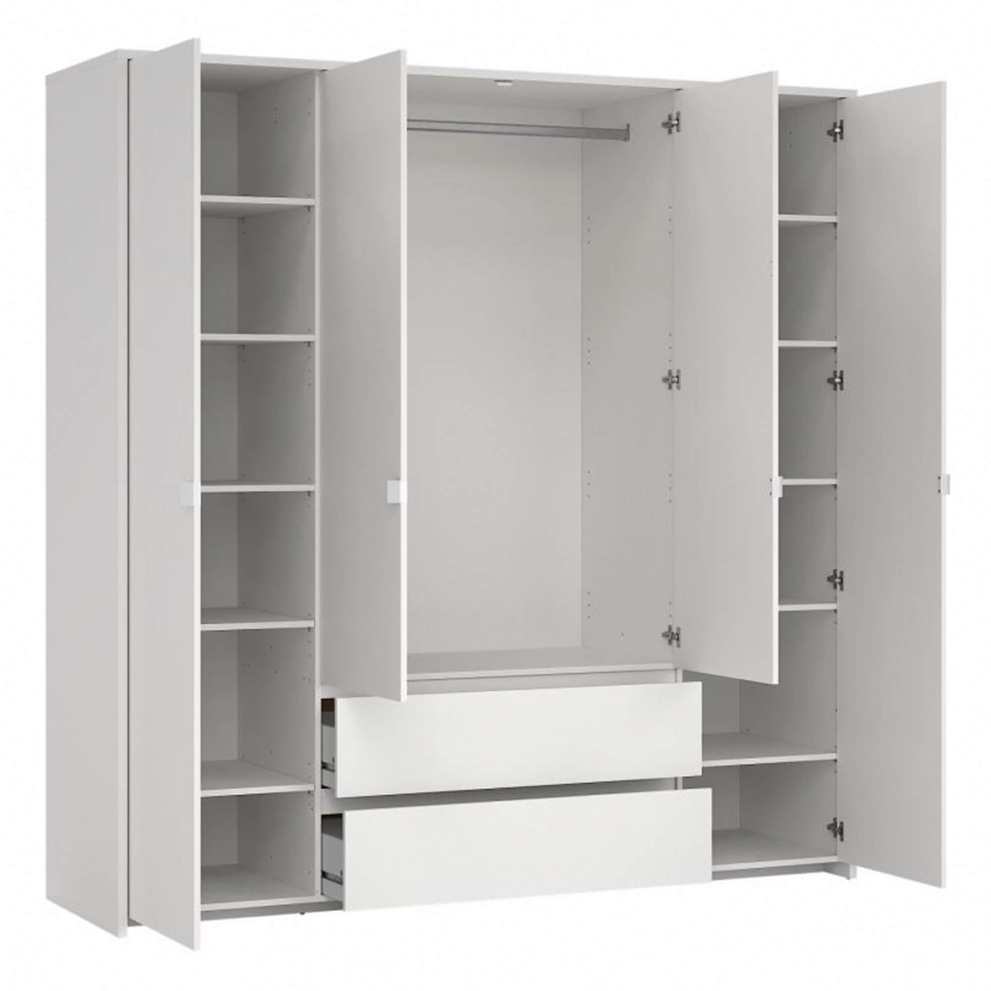 Roupeiro-NEXT-com-4-portas-e-2-gavetas---Branco-Brilho