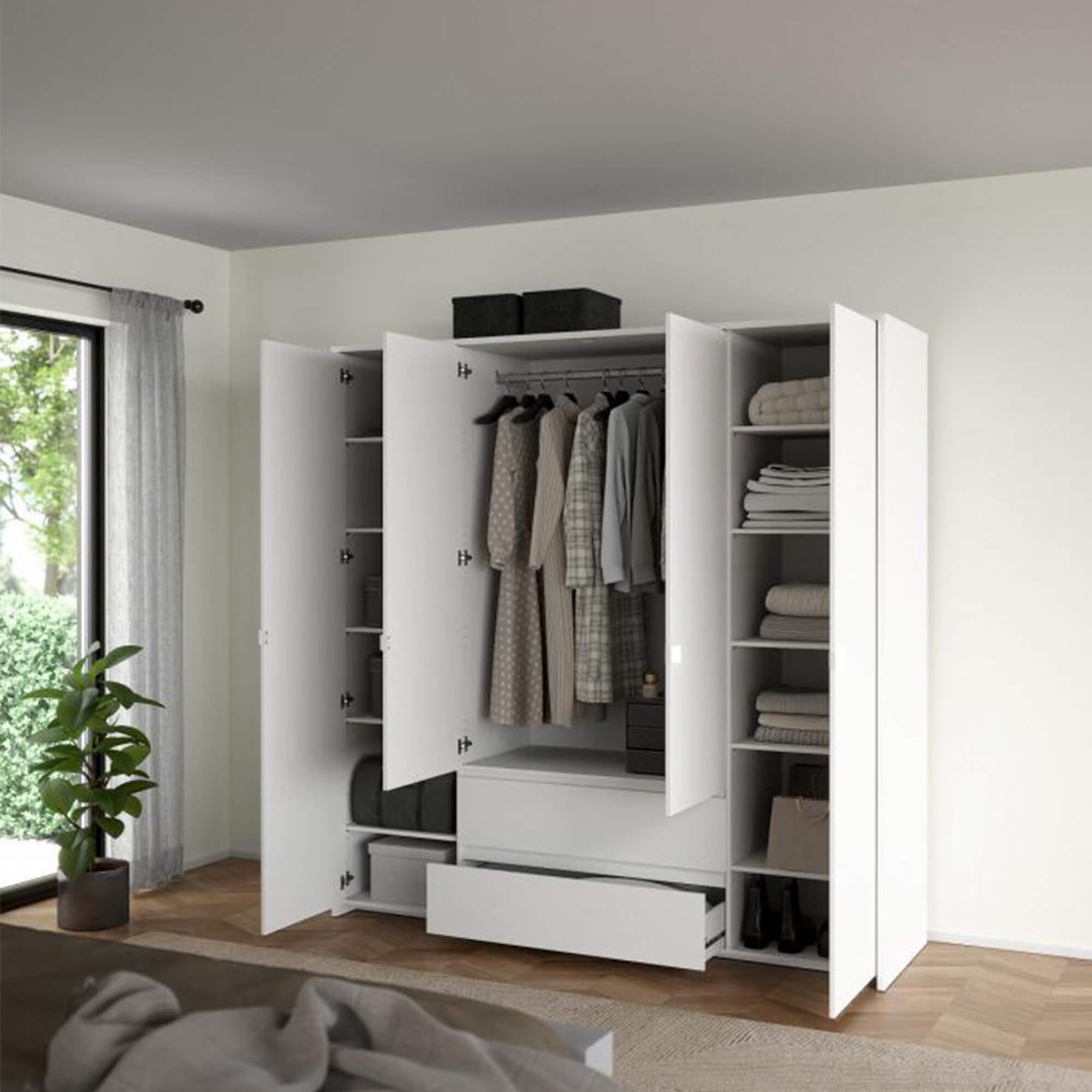 Roupeiro-NEXT-com-4-portas-e-2-gavetas---Branco-Brilho