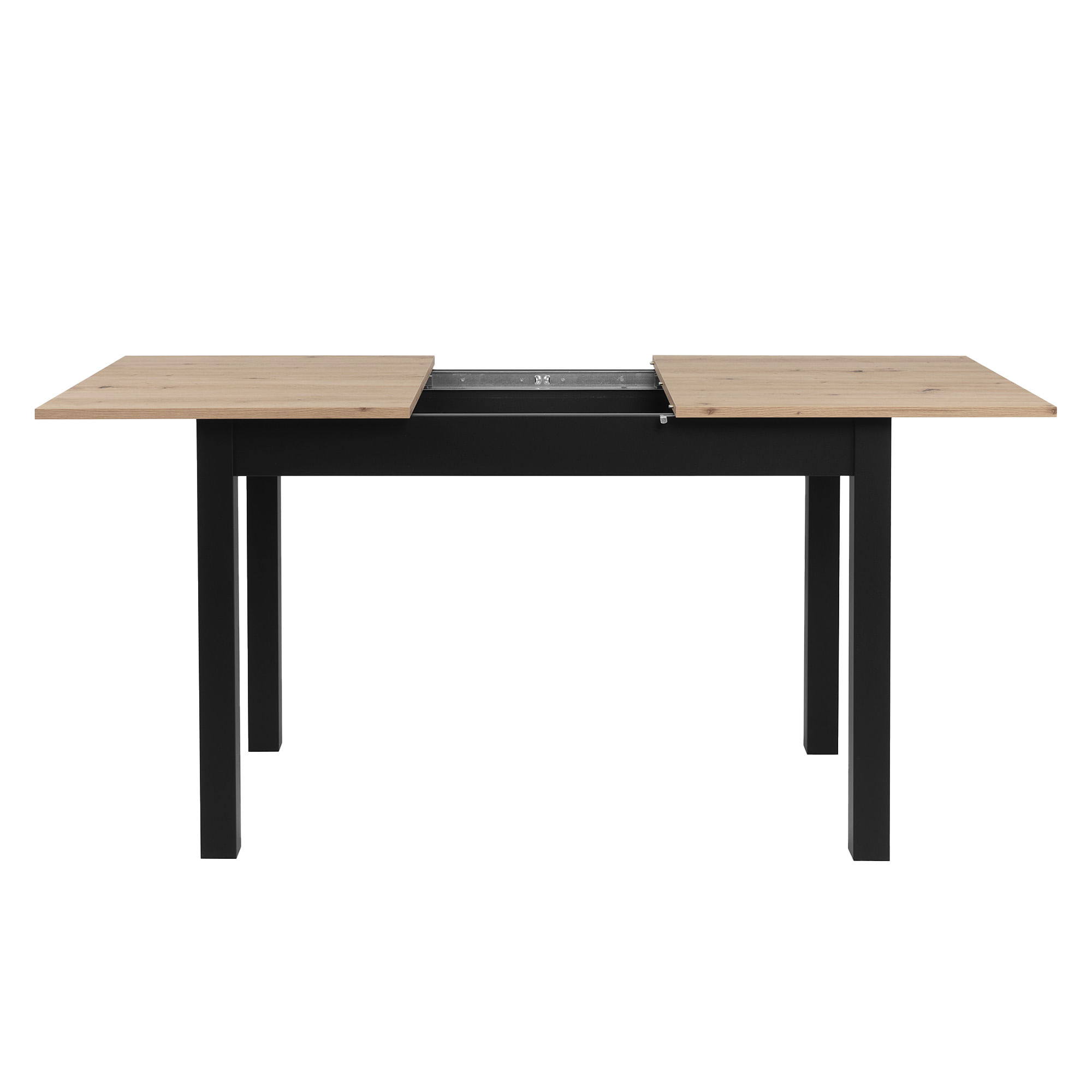 Mesa-extensivel-COBURG--120-160cm--Preto-e-Carvalho-Artesanato