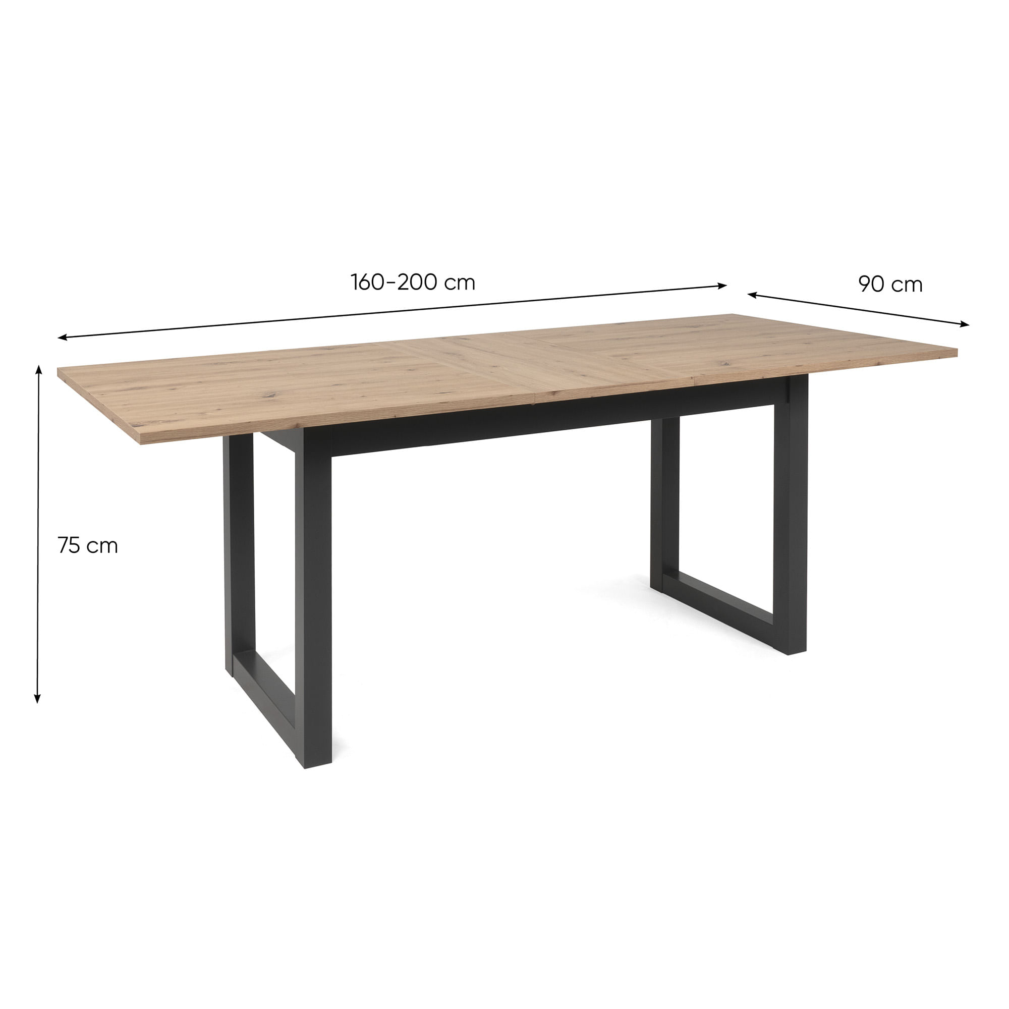 Mesa-extensivel-DENVER--160-200-cm--Antracite-e-Carvalho-Artesanato