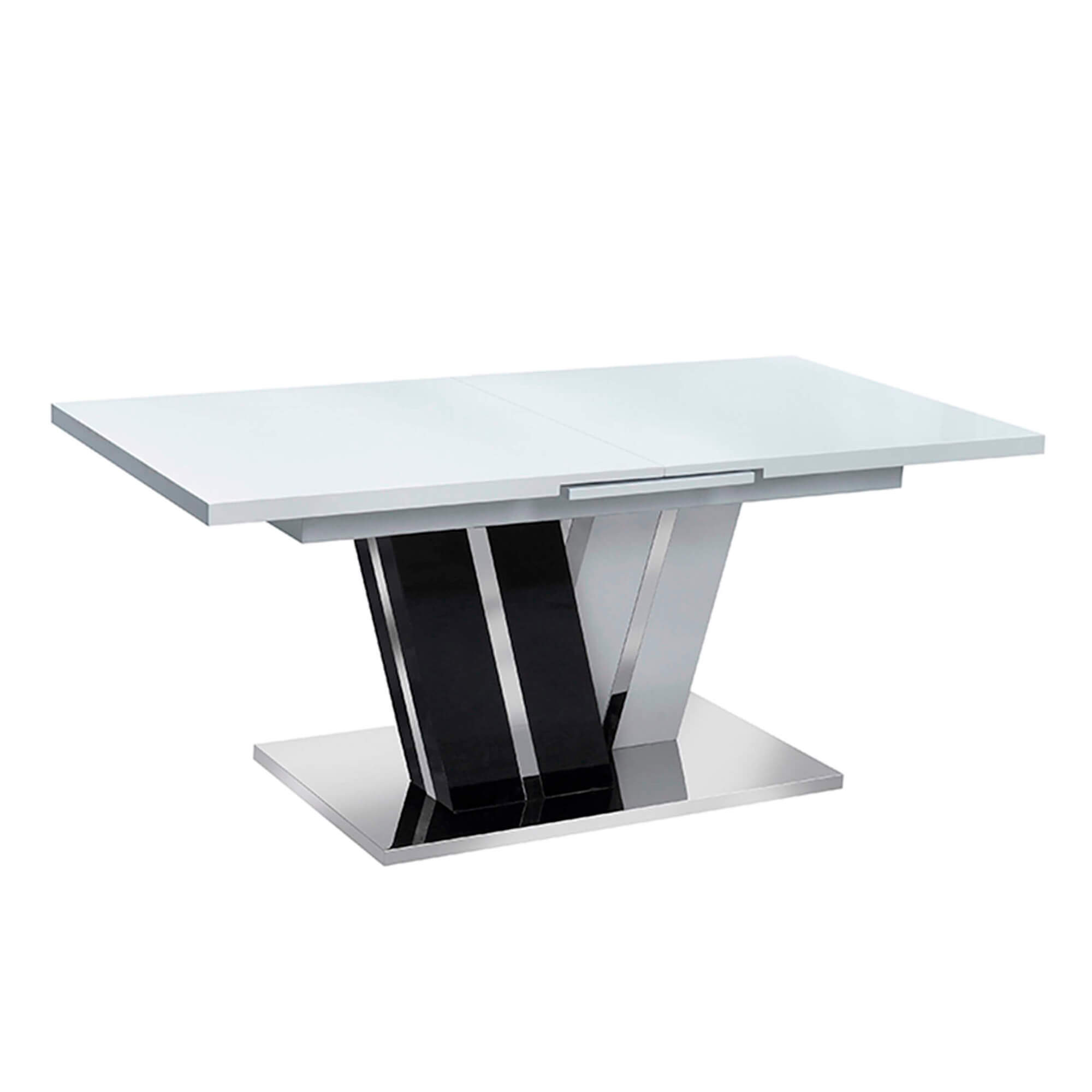 Mesa-extensivel-NAOMI--180-220-cm--Branco-Brilho-e-Preto