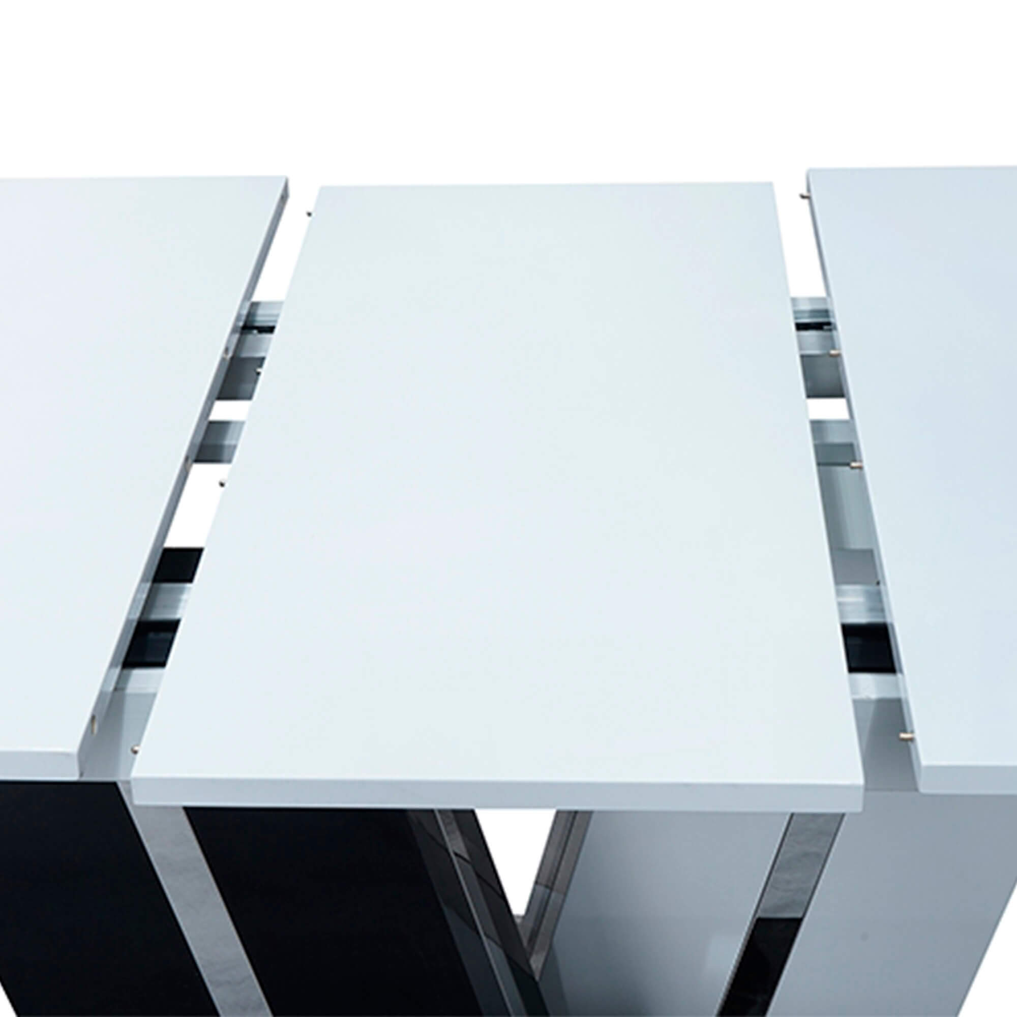 Mesa-extensivel-NAOMI--180-220-cm--Branco-Brilho-e-Preto