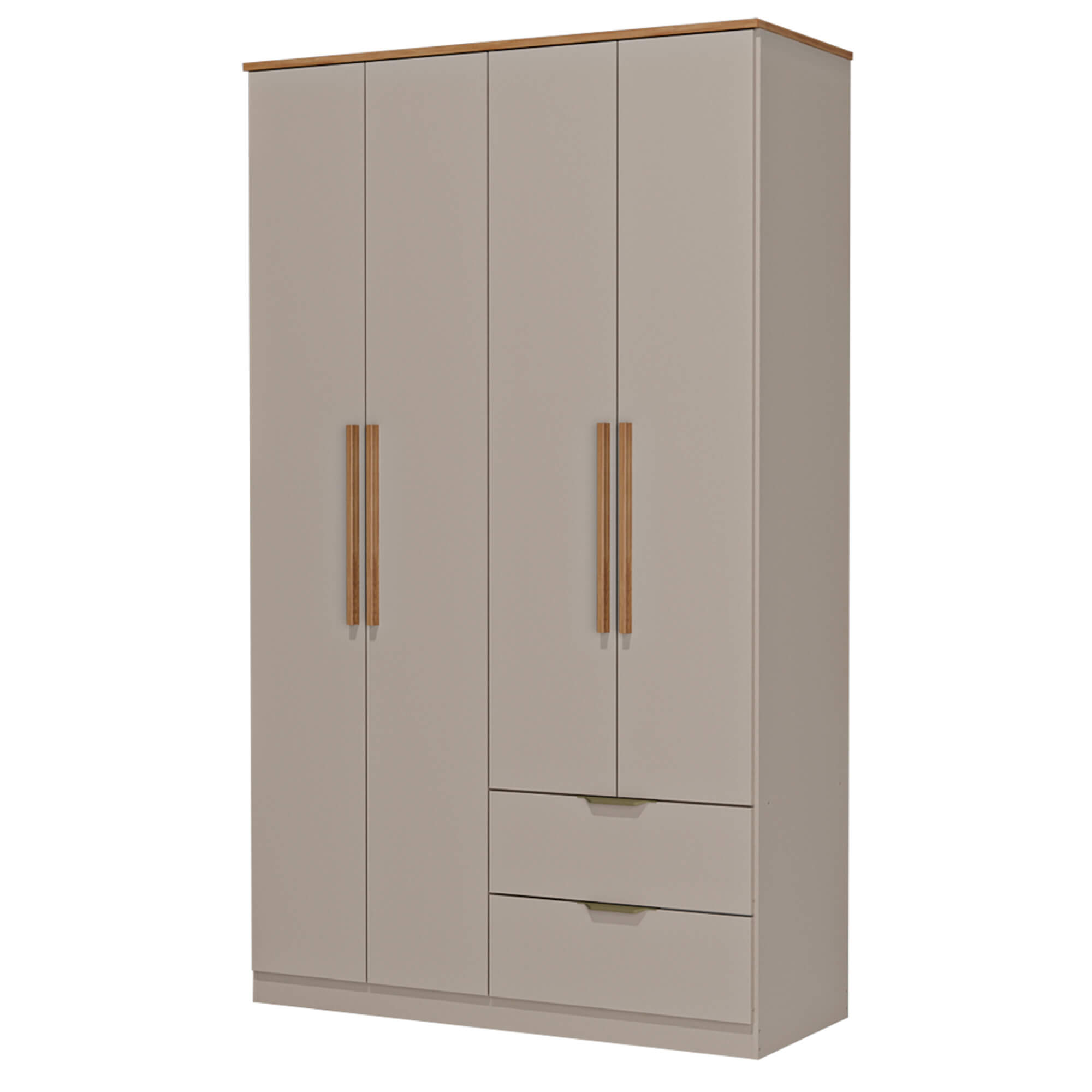 Roupeiro-ALENA-com-4-portas-e-2-gavetas--Amendoa-e-Carvalho-Artesanato