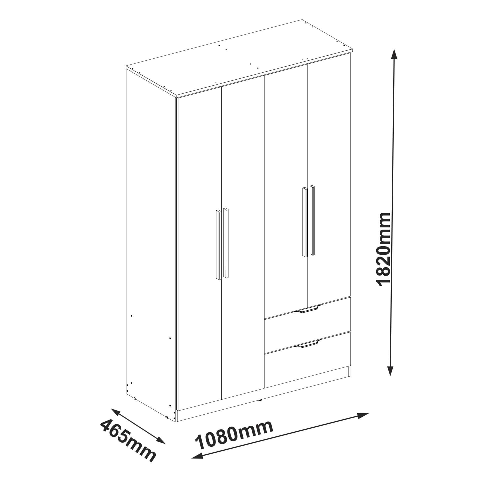 Roupeiro-ALENA-com-4-portas-e-2-gavetas--Amendoa-e-Carvalho-Artesanato