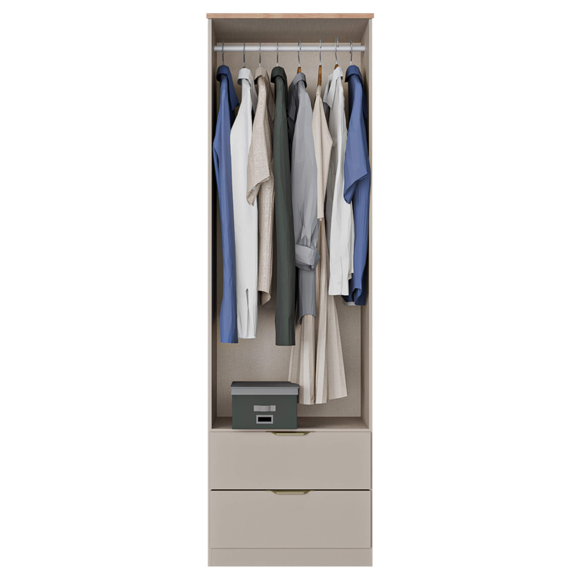 Roupeiro-ALENA-com-2-portas-e-2-gavetas-Amendoa-e-Carvalho-Artesanato