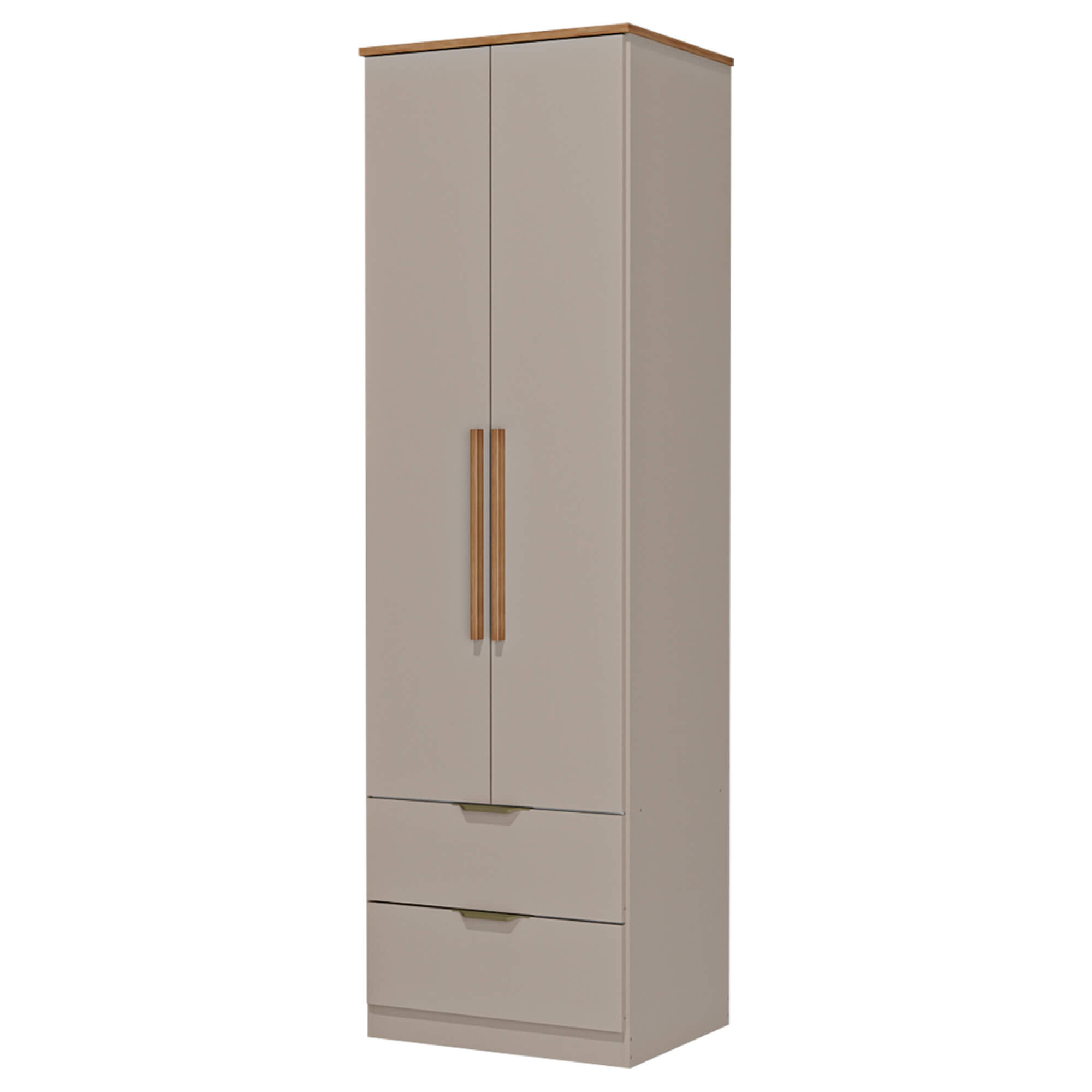 Roupeiro-ALENA-com-2-portas-e-2-gavetas-Amendoa-e-Carvalho-Artesanato