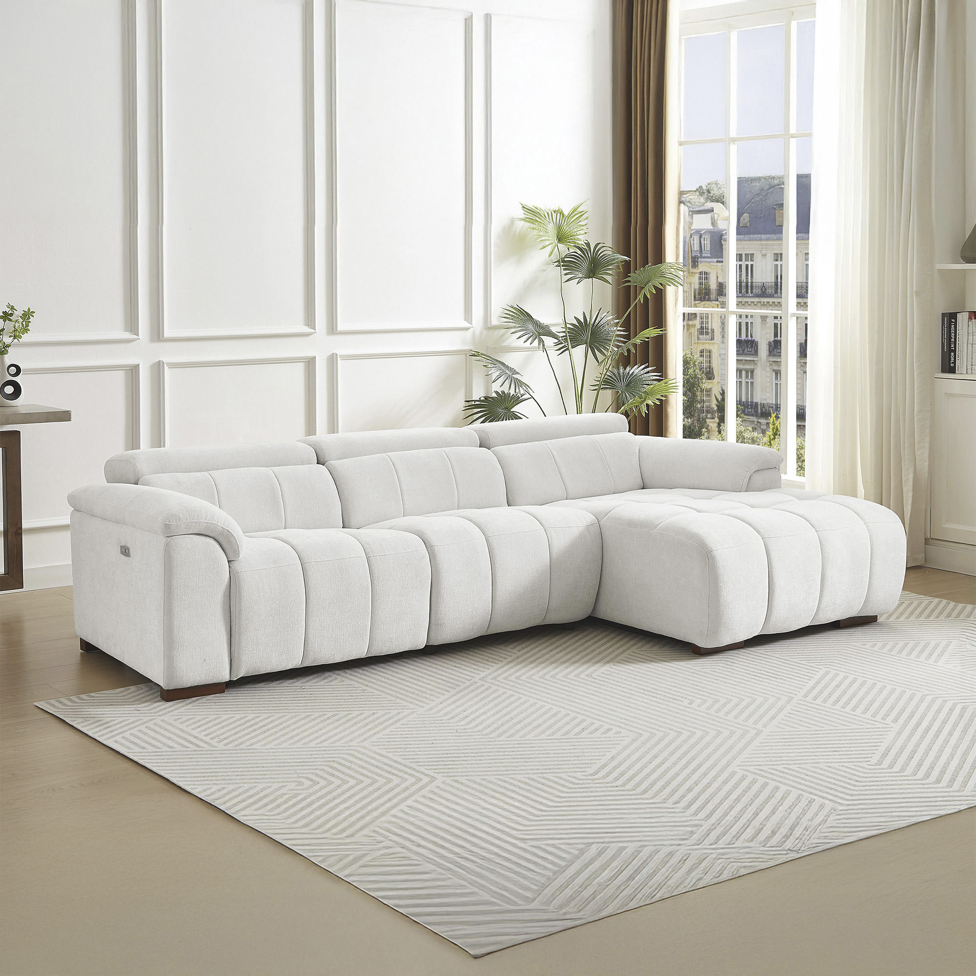 Sofa-chaise-longue-MADAGASCAR-relax-eletrico-Branco-Gelo---Direita