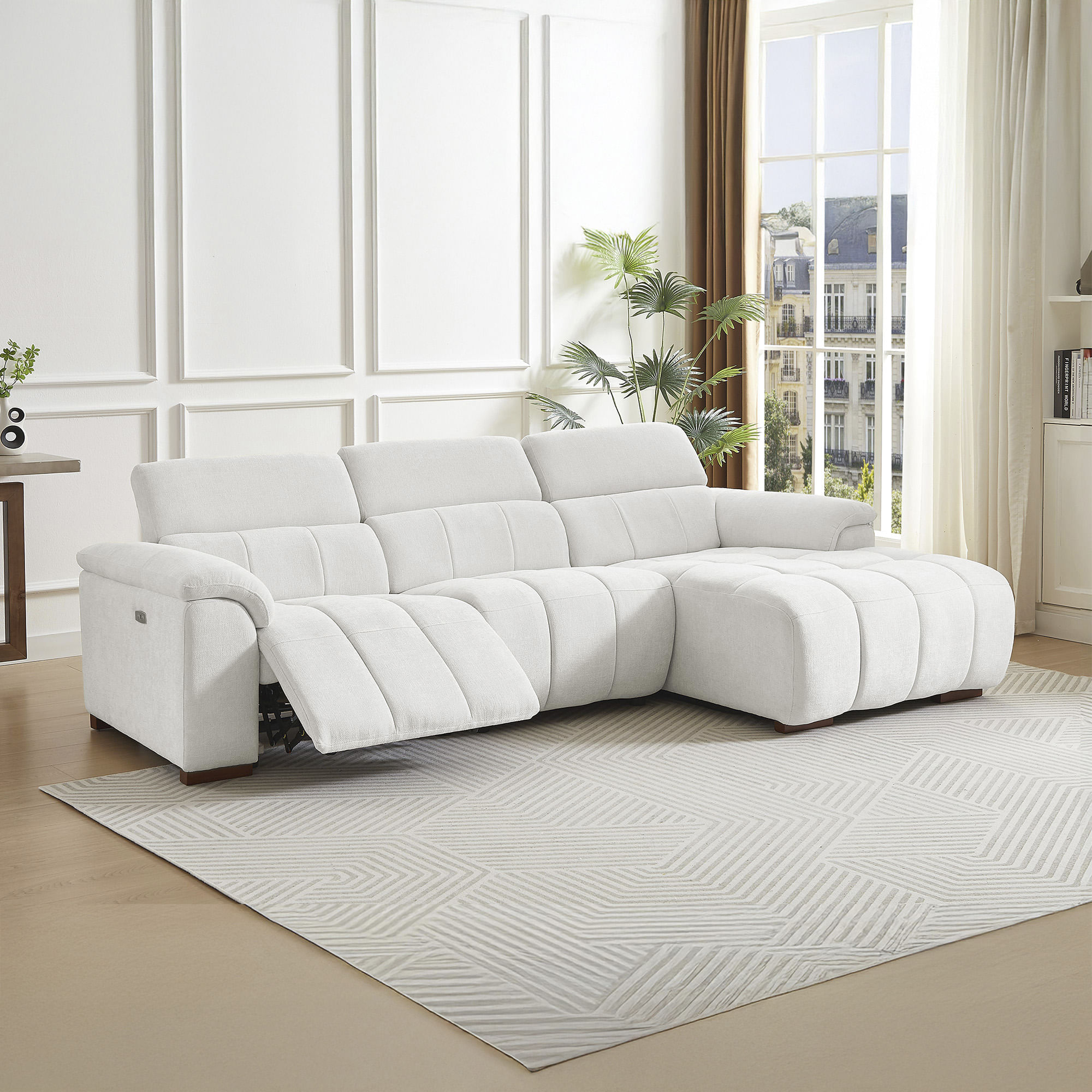 Sofa-chaise-longue-MADAGASCAR-relax-eletrico-Branco-Gelo---Direita