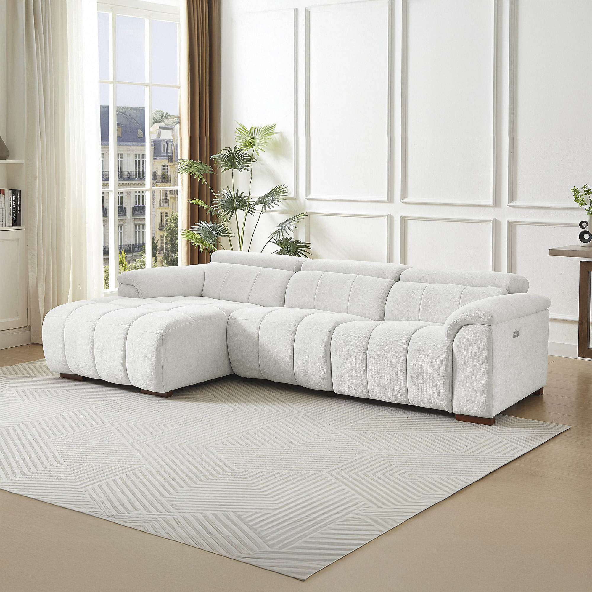 Sofa-chaise-longue-MADAGASCAR-relax-eletrico-Branco-Gelo---Direita