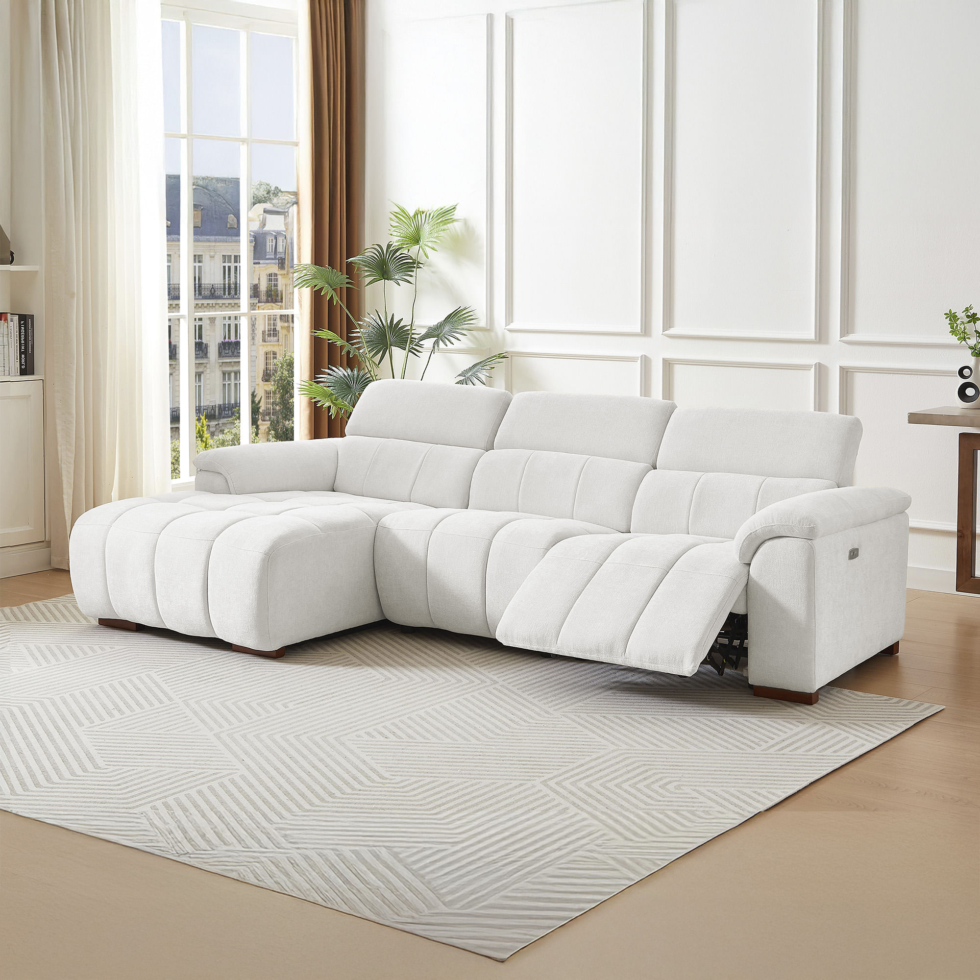 Sofa-chaise-longue-MADAGASCAR-relax-eletrico-Branco-Gelo---Direita