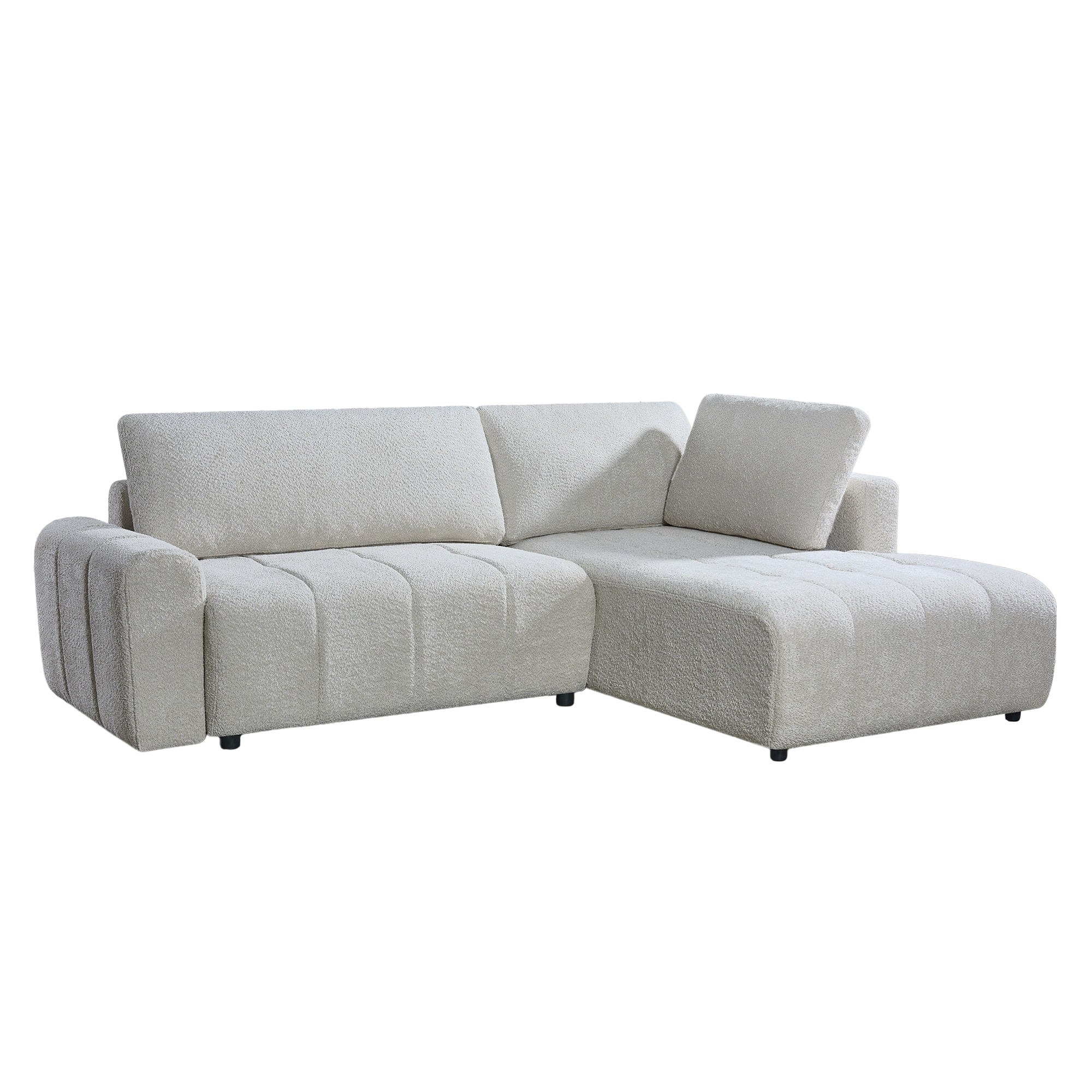 Sofa-chaise-longue-BRAD-com-cama-Bege-Claro---Direita