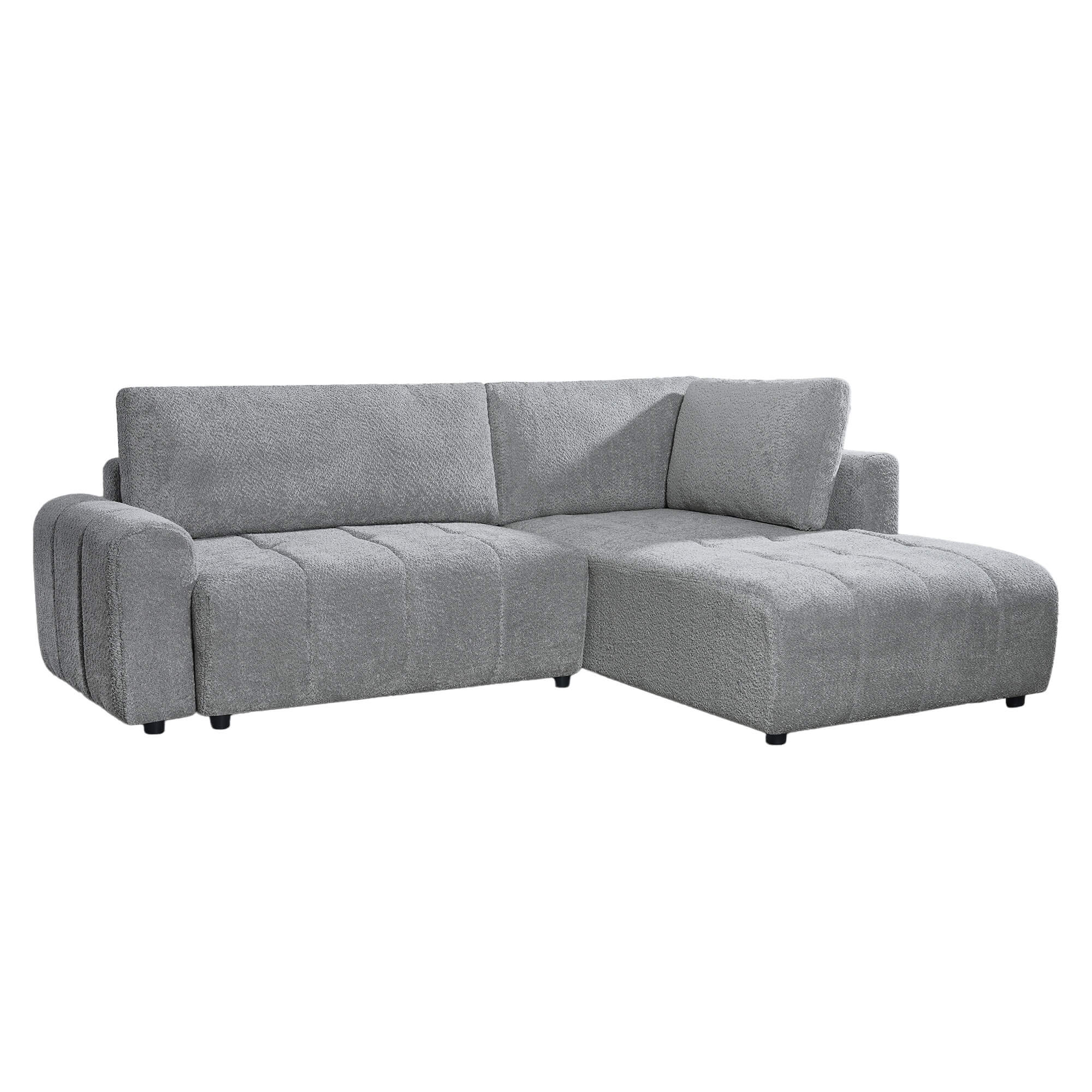Sofa-chaise-longue-BRAD-com-cama-Cinzento---Direita