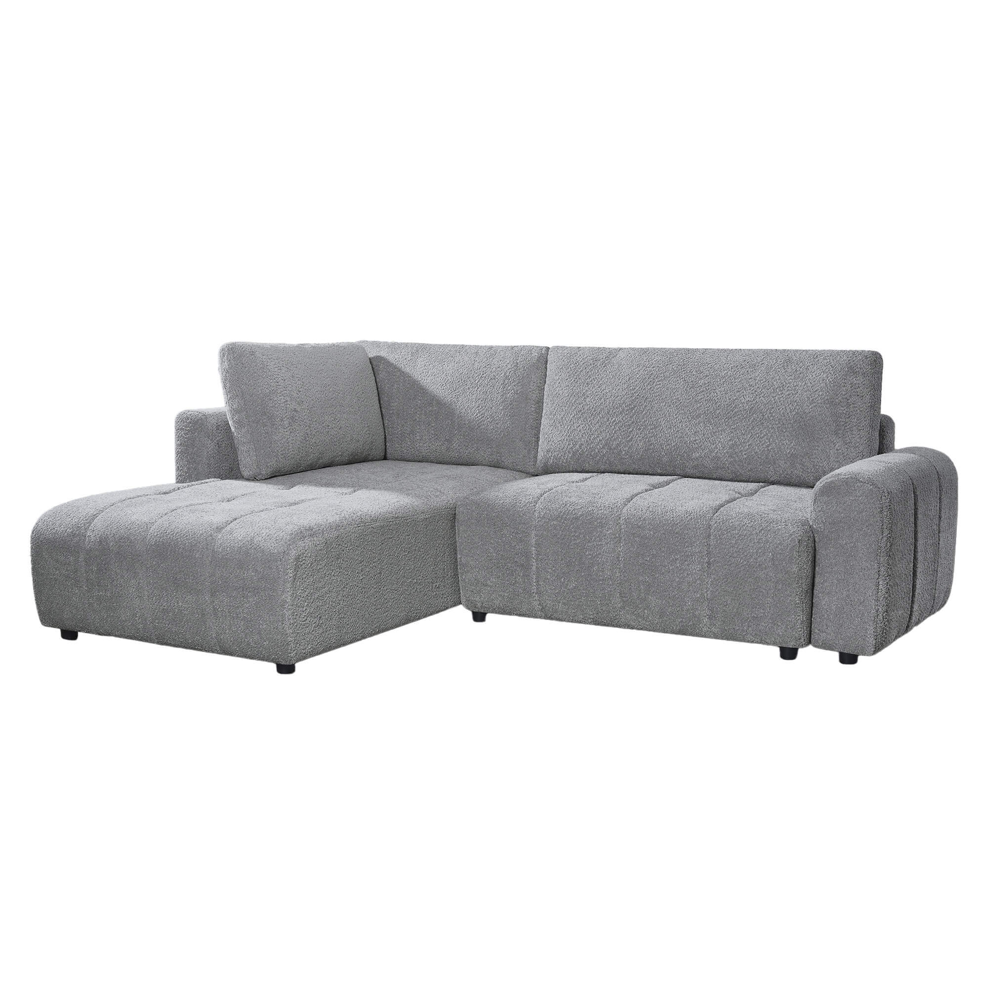 Sofa-chaise-longue-BRAD-com-cama-Cinzento---Esquerda