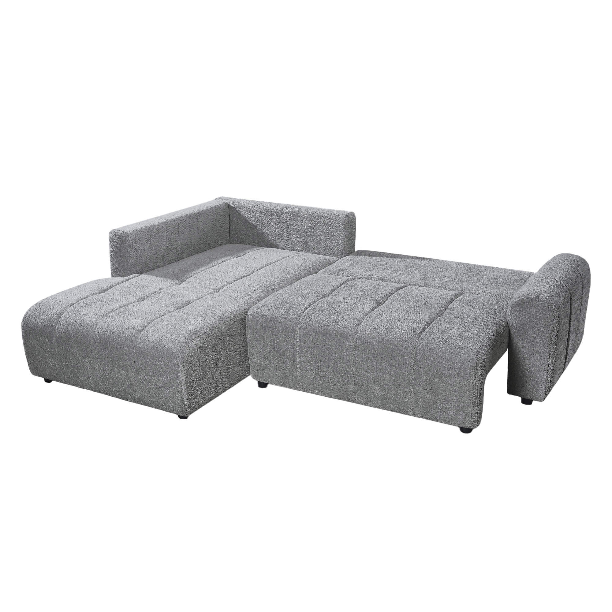 Sofa-chaise-longue-BRAD-com-cama-Cinzento---Esquerda