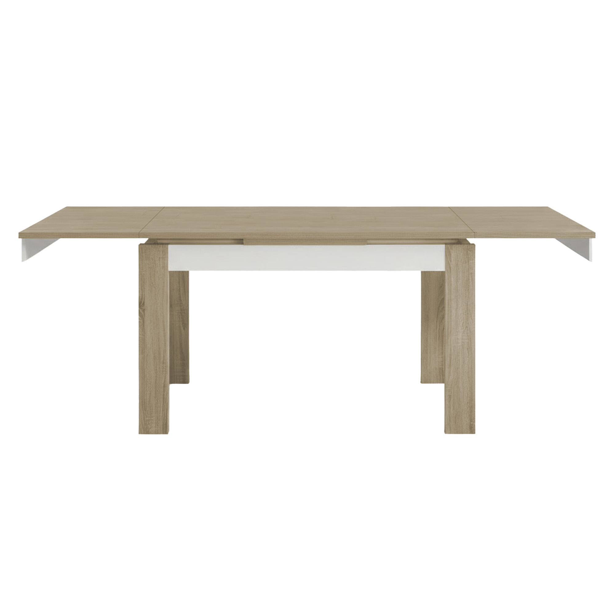 Pack-mesa-extensivel-PARIS---4-cadeiras-JULE-Carvalho-Natura-e-Branco