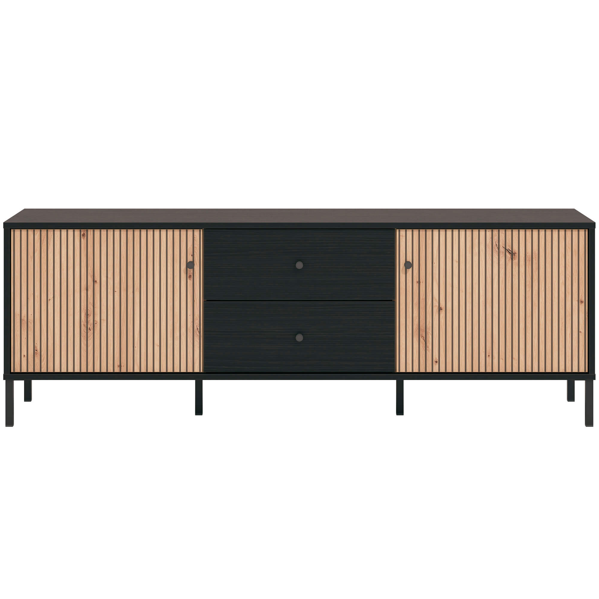 Pack-sala-de-estar-CORREZE-Carvalho-Artesanato-e-Preto-Mate