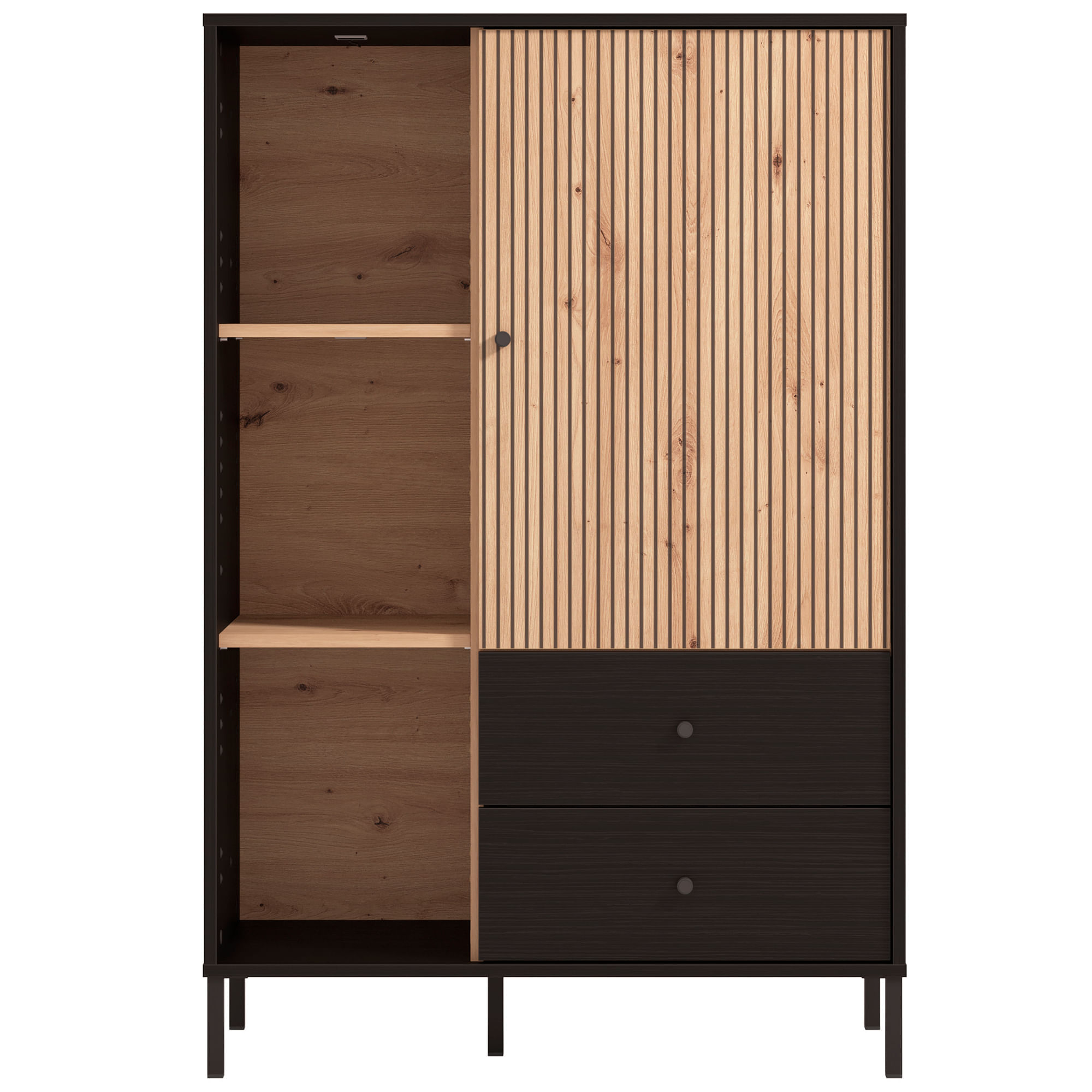 Pack-sala-de-estar-CORREZE-Carvalho-Artesanato-e-Preto-Mate