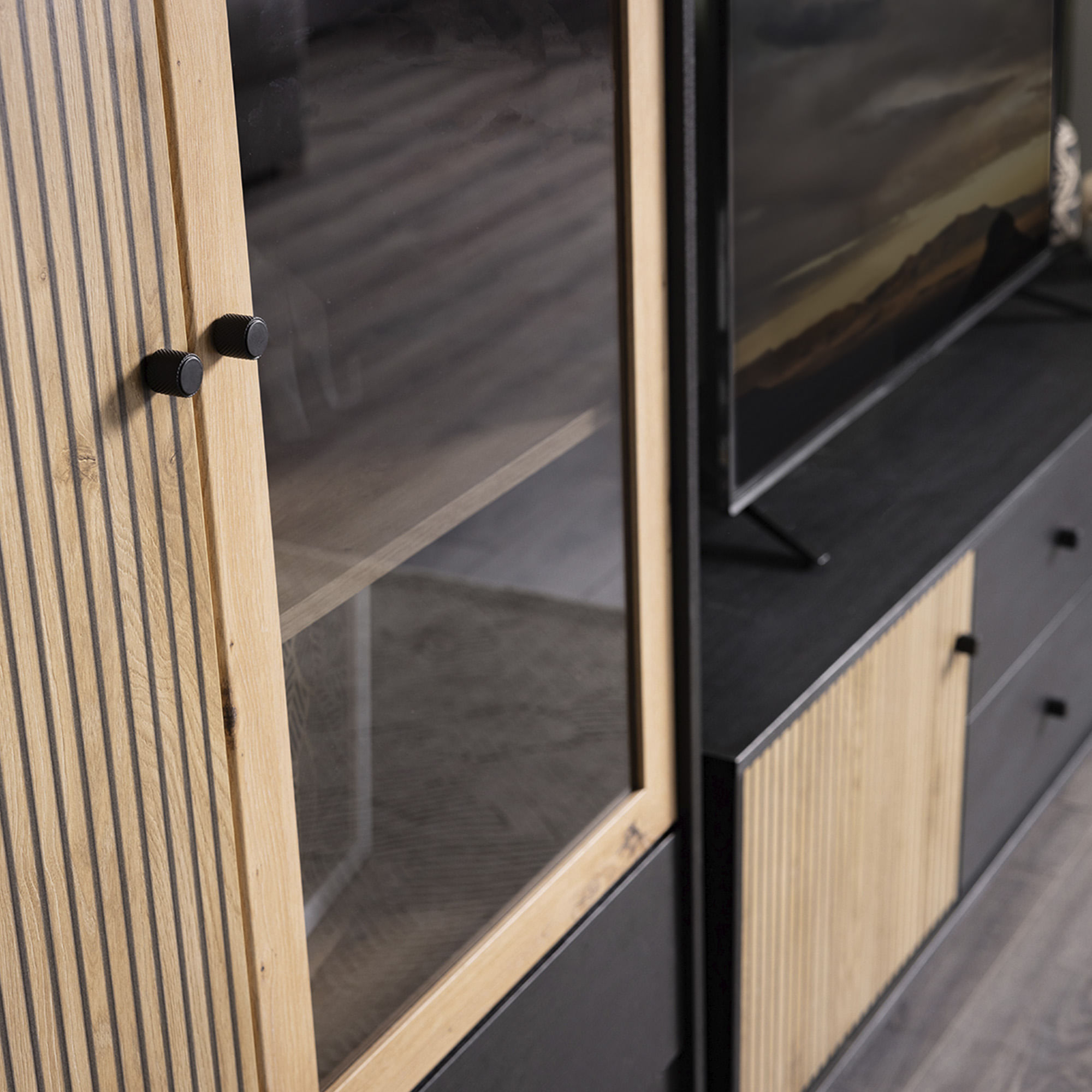 Pack-sala-de-estar-CORREZE-Carvalho-Artesanato-e-Preto-Mate