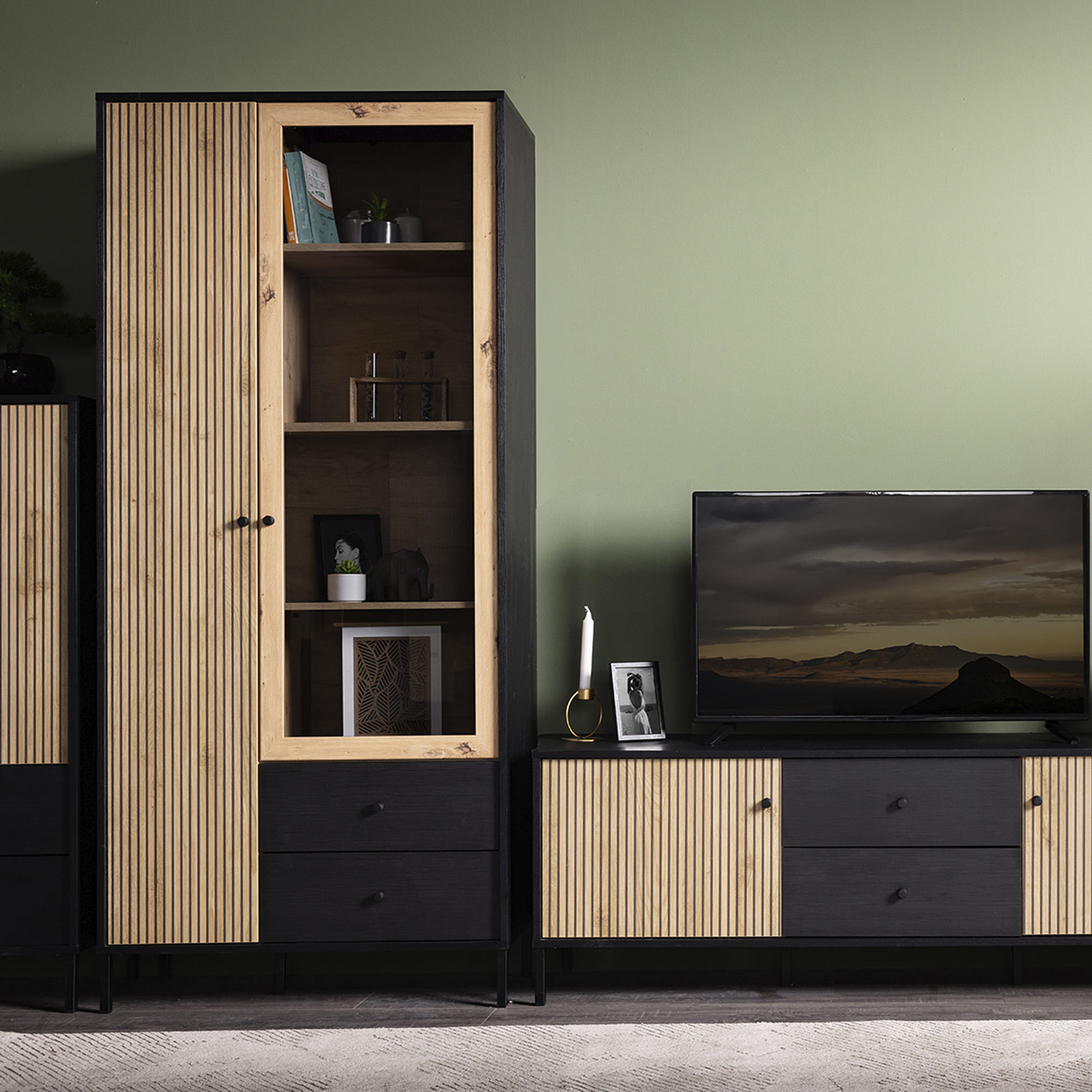 Pack-sala-de-estar-CORREZE-Carvalho-Artesanato-e-Preto-Mate