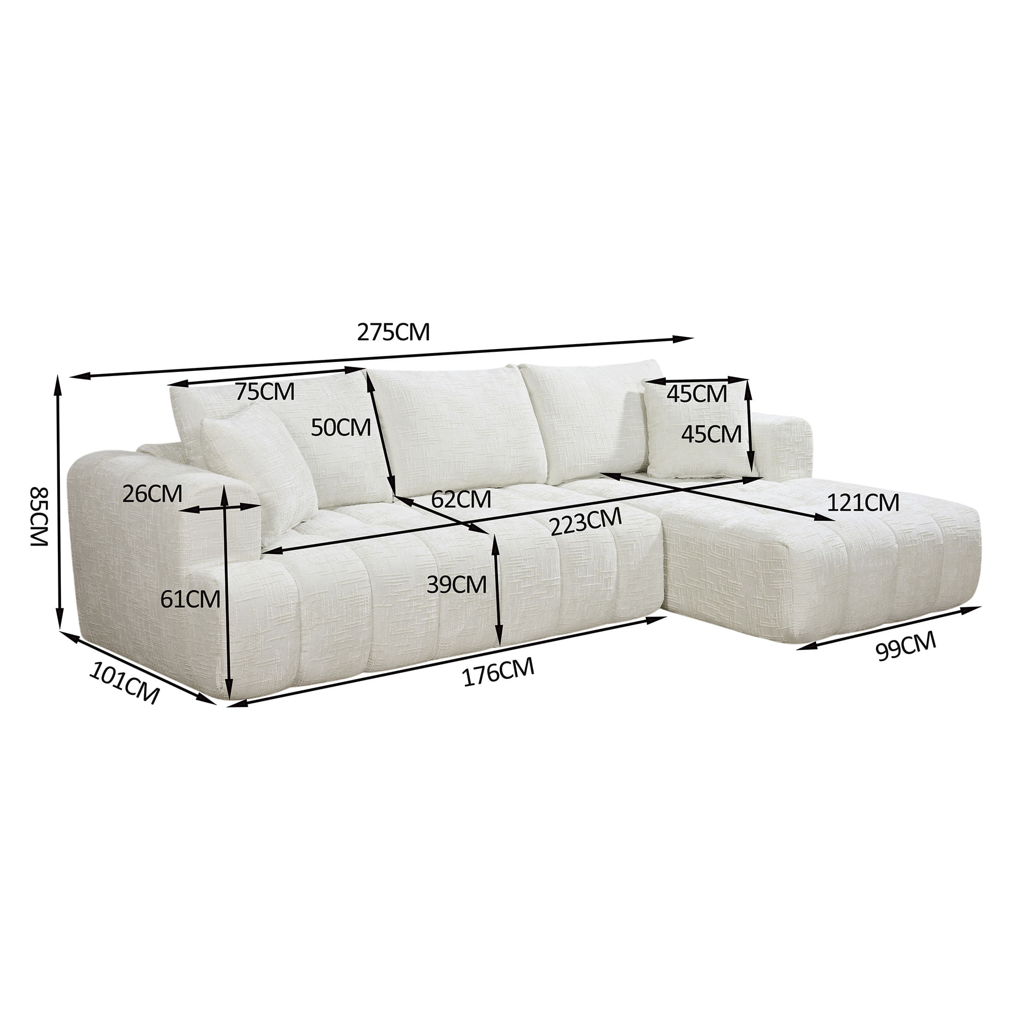 Sofas-POP-UP--Sofa-chaise-longue-OAKLAND-embalado-a-vacuo-Bege-Claro---Direita